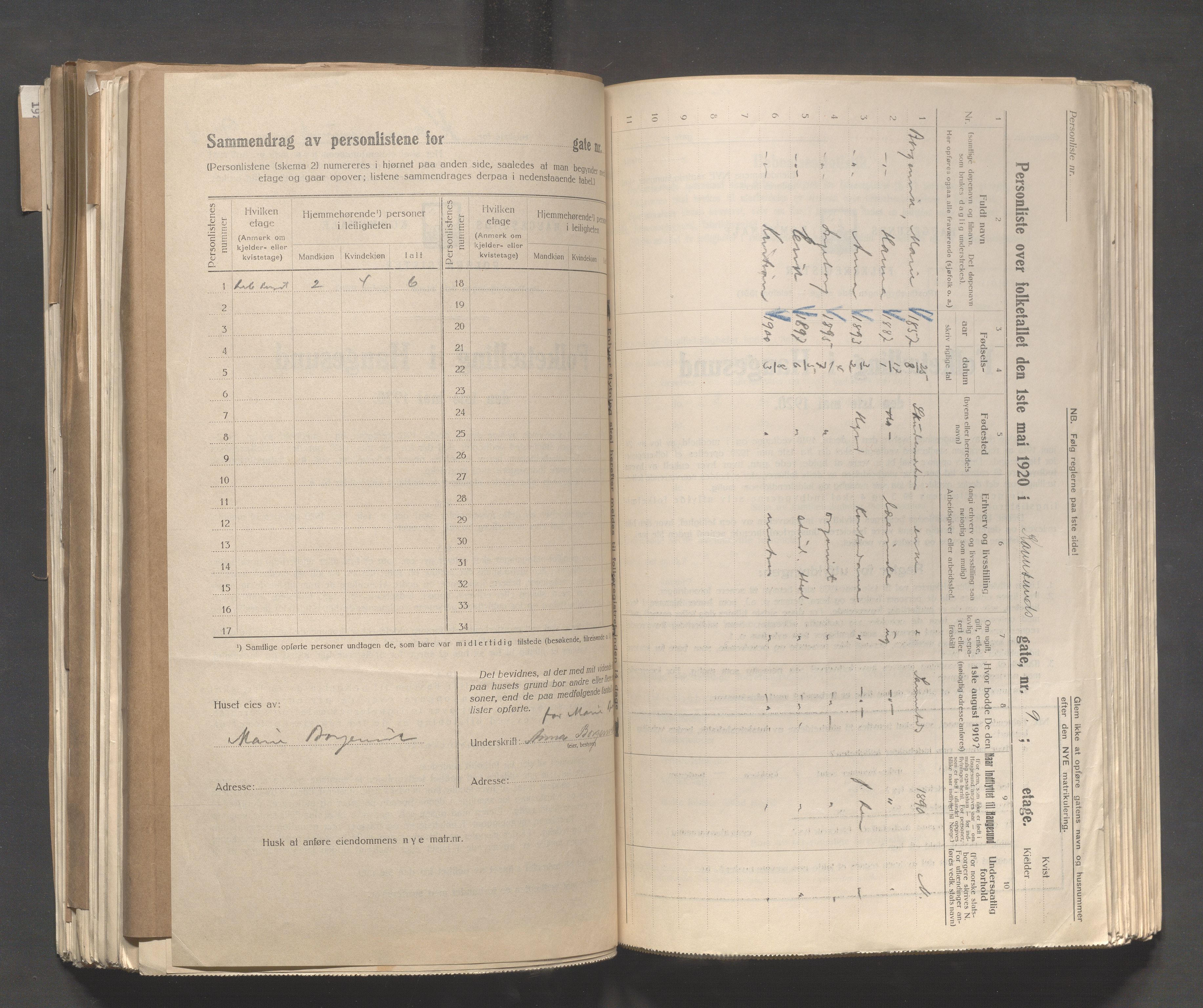 IKAR, Local census 1.5.1920 for Haugesund, 1920, p. 2285