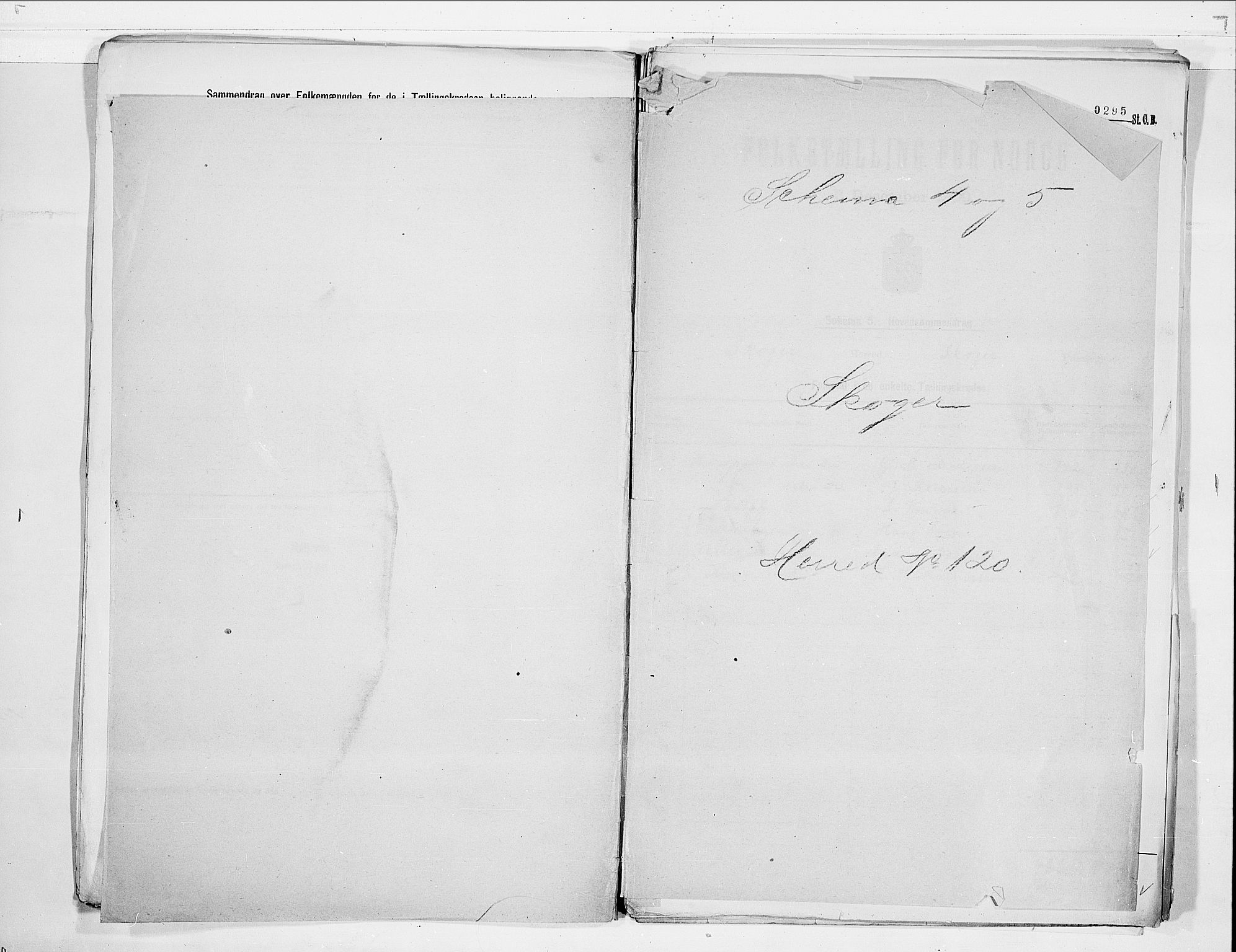 RA, 1900 census for Skoger, 1900, p. 1