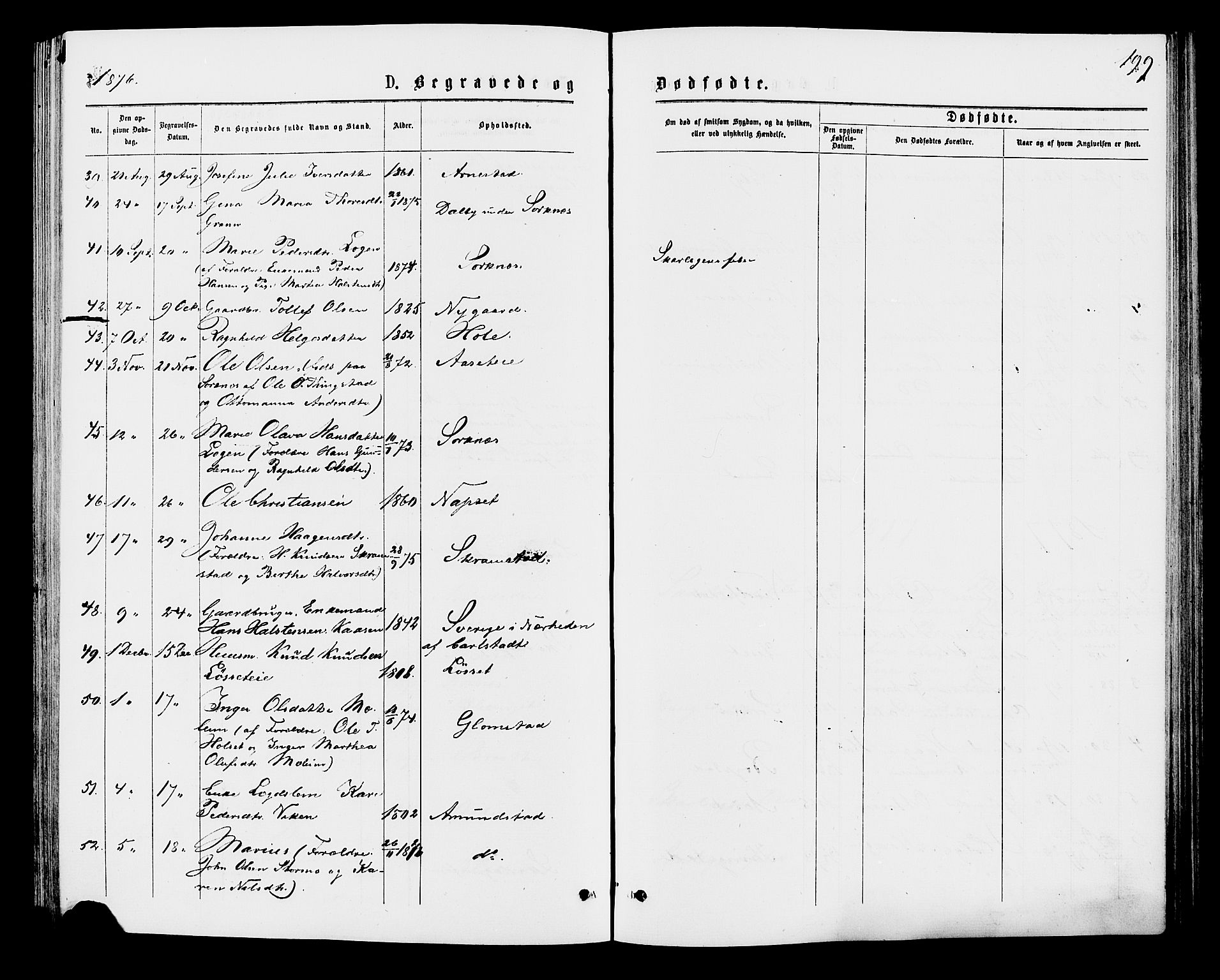 Åmot prestekontor, Hedmark, AV/SAH-PREST-056/H/Ha/Haa/L0009: Parish register (official) no. 9, 1875-1883, p. 199