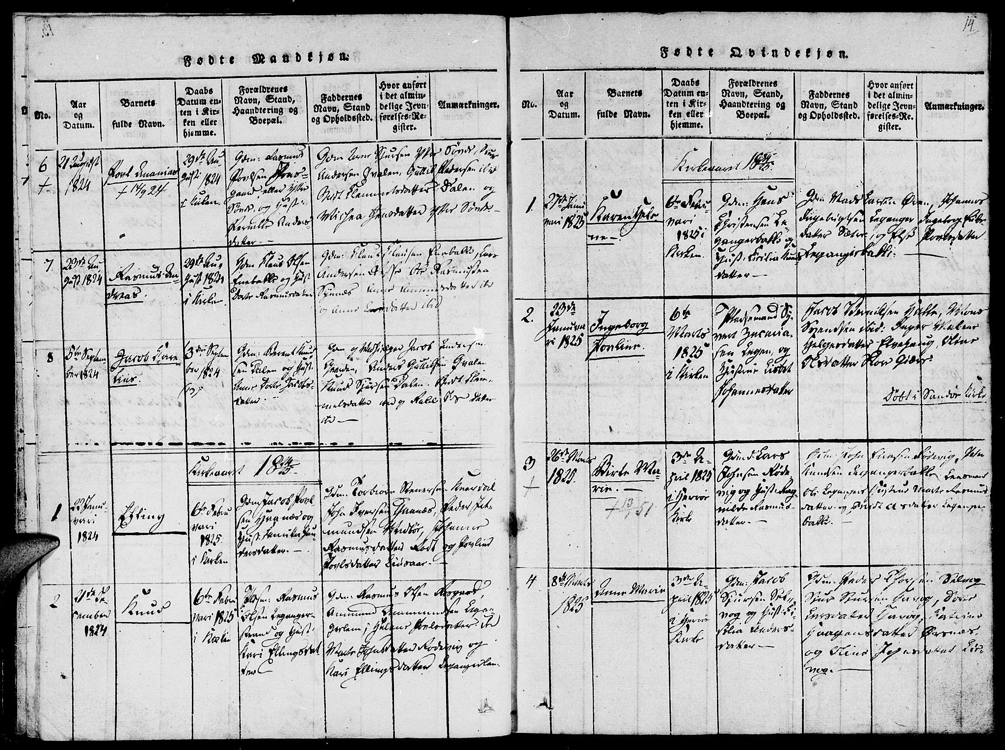 Ministerialprotokoller, klokkerbøker og fødselsregistre - Møre og Romsdal, SAT/A-1454/504/L0054: Parish register (official) no. 504A01, 1816-1861, p. 14