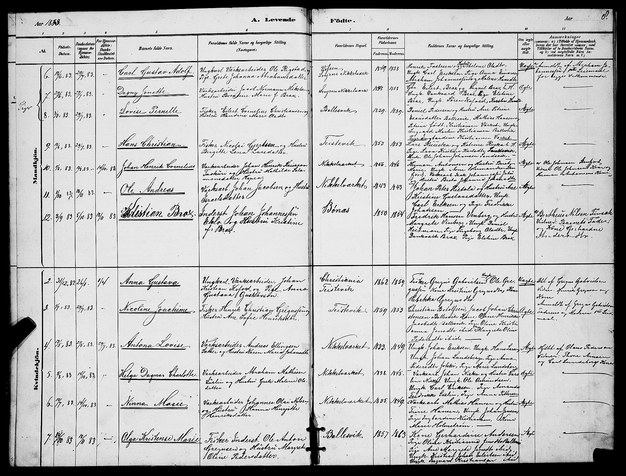 Berg sokneprestkontor, SATØ/S-1318/G/Ga/Gab/L0017klokker: Parish register (copy) no. 17, 1881-1887, p. 8