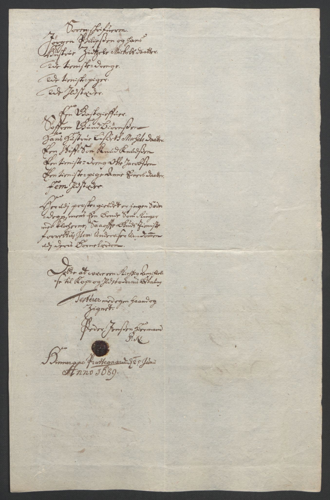 Rentekammeret inntil 1814, Reviderte regnskaper, Fogderegnskap, AV/RA-EA-4092/R47/L2856: Fogderegnskap Ryfylke, 1689-1693, p. 73