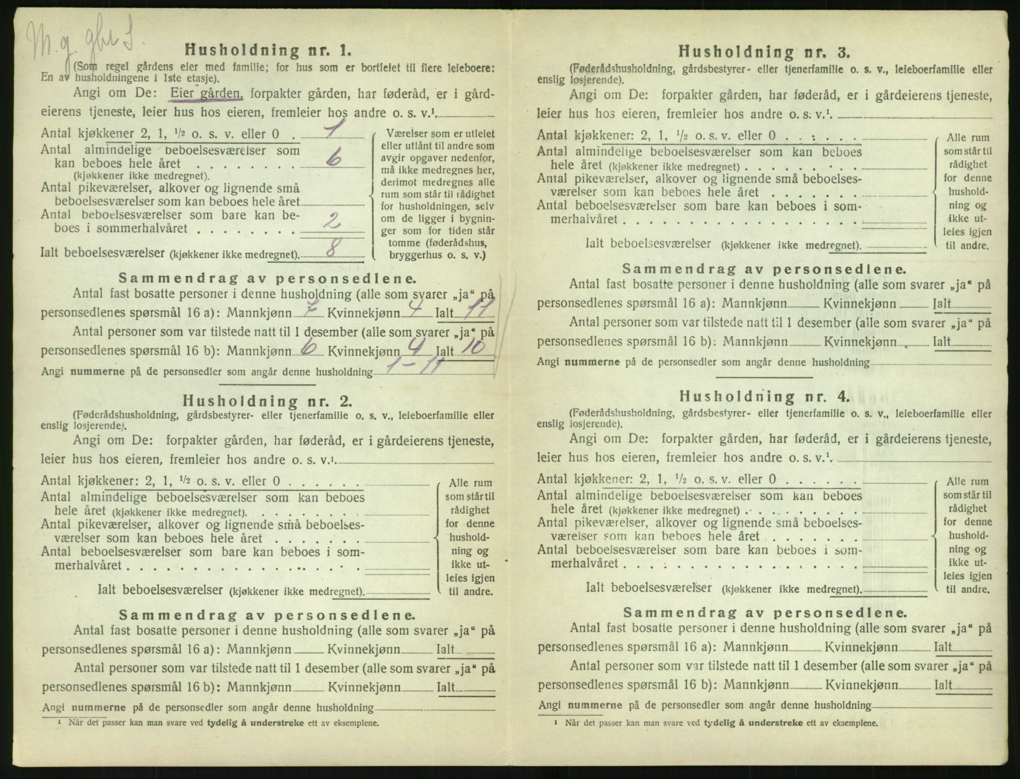 SAK, 1920 census for Vegårshei, 1920, p. 357