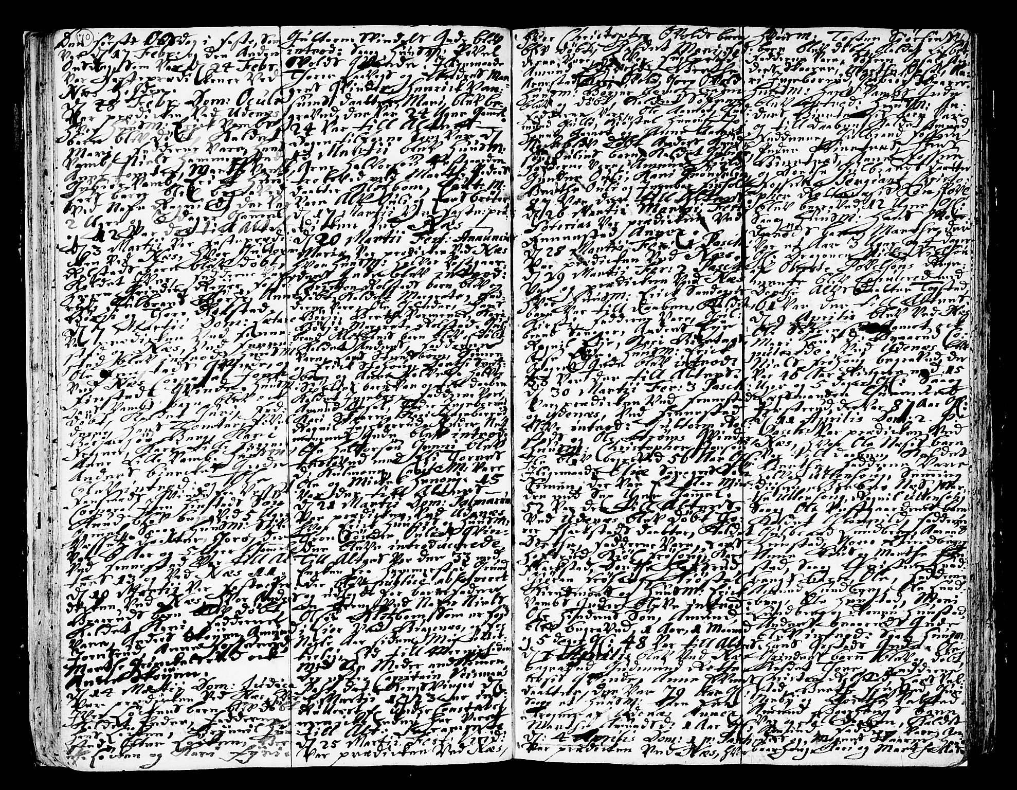 Nes prestekontor Kirkebøker, AV/SAO-A-10410/F/Fa/L0002: Parish register (official) no. I 2, 1717-1734, p. 70-71