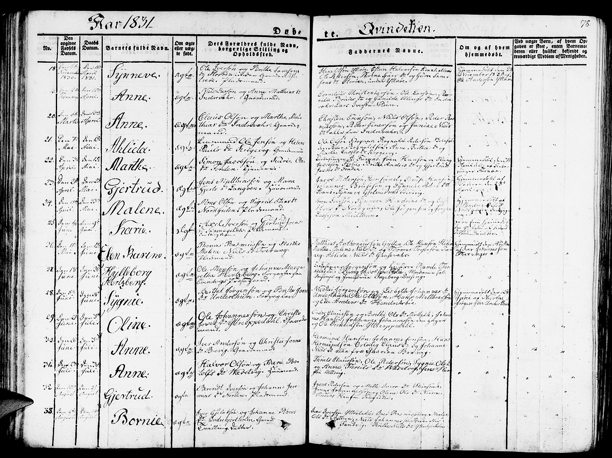 Gulen sokneprestembete, SAB/A-80201/H/Haa/Haaa/L0019: Parish register (official) no. A 19, 1826-1836, p. 78