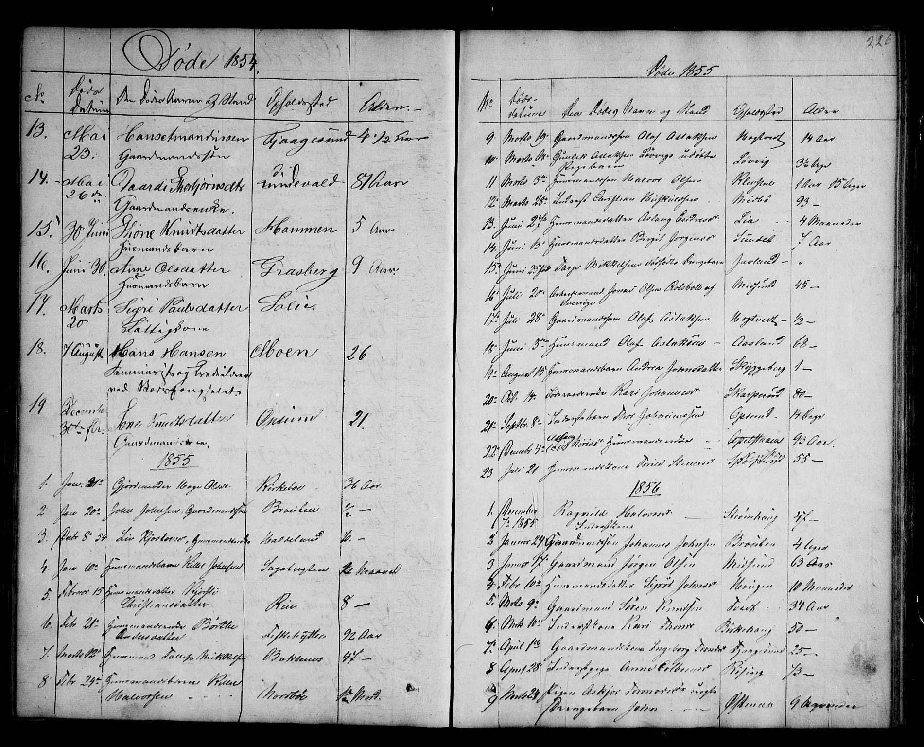 Kviteseid kirkebøker, SAKO/A-276/G/Ga/L0001: Parish register (copy) no. I 1, 1850-1893, p. 226