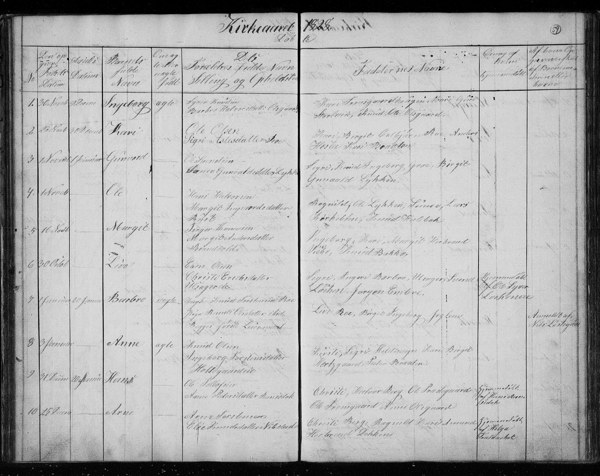 Gol kirkebøker, AV/SAKO-A-226/F/Fa/L0001: Parish register (official) no. I 1, 1821-1837, p. 59