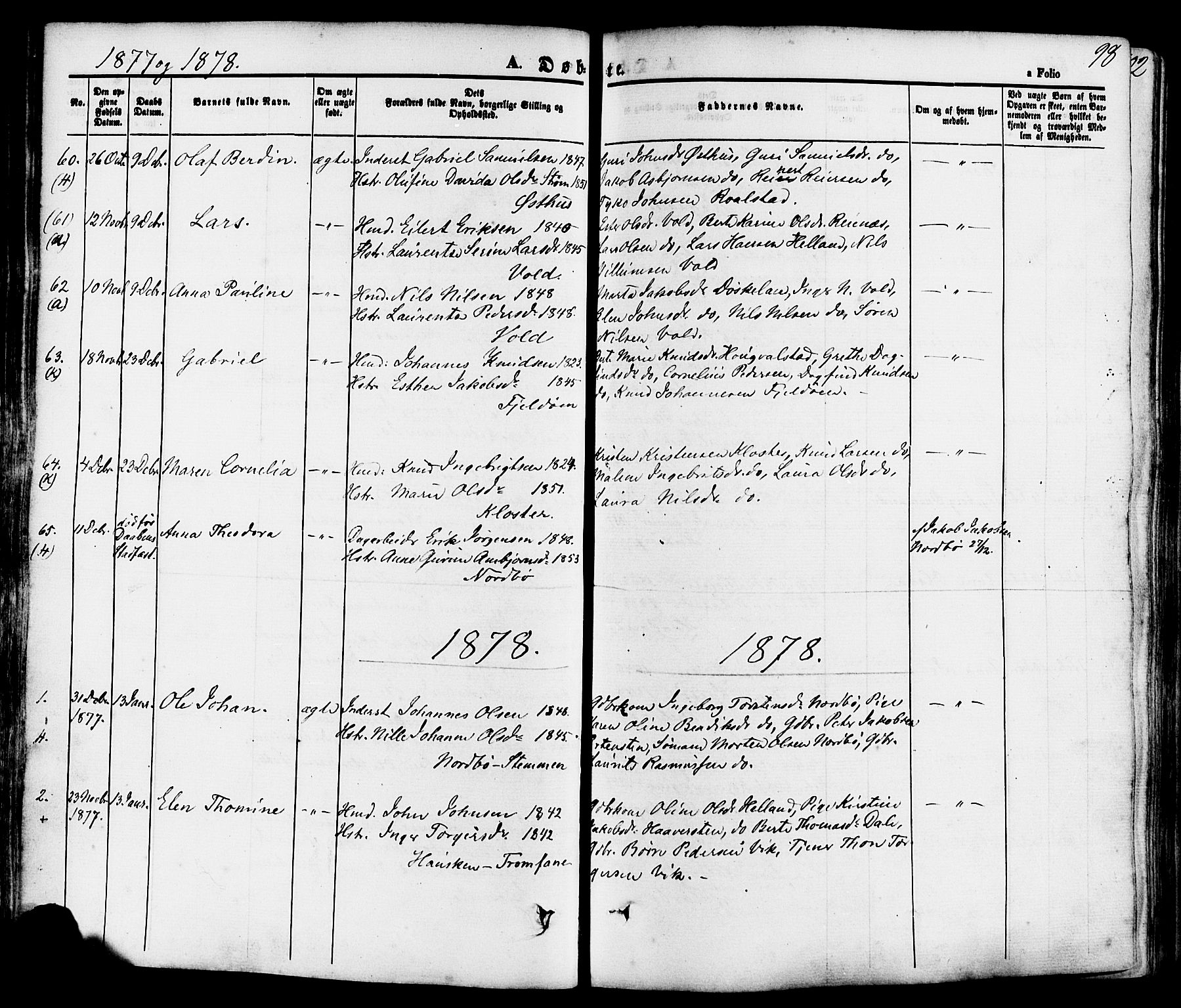 Rennesøy sokneprestkontor, SAST/A -101827/H/Ha/Haa/L0006: Parish register (official) no. A 6, 1860-1878, p. 98