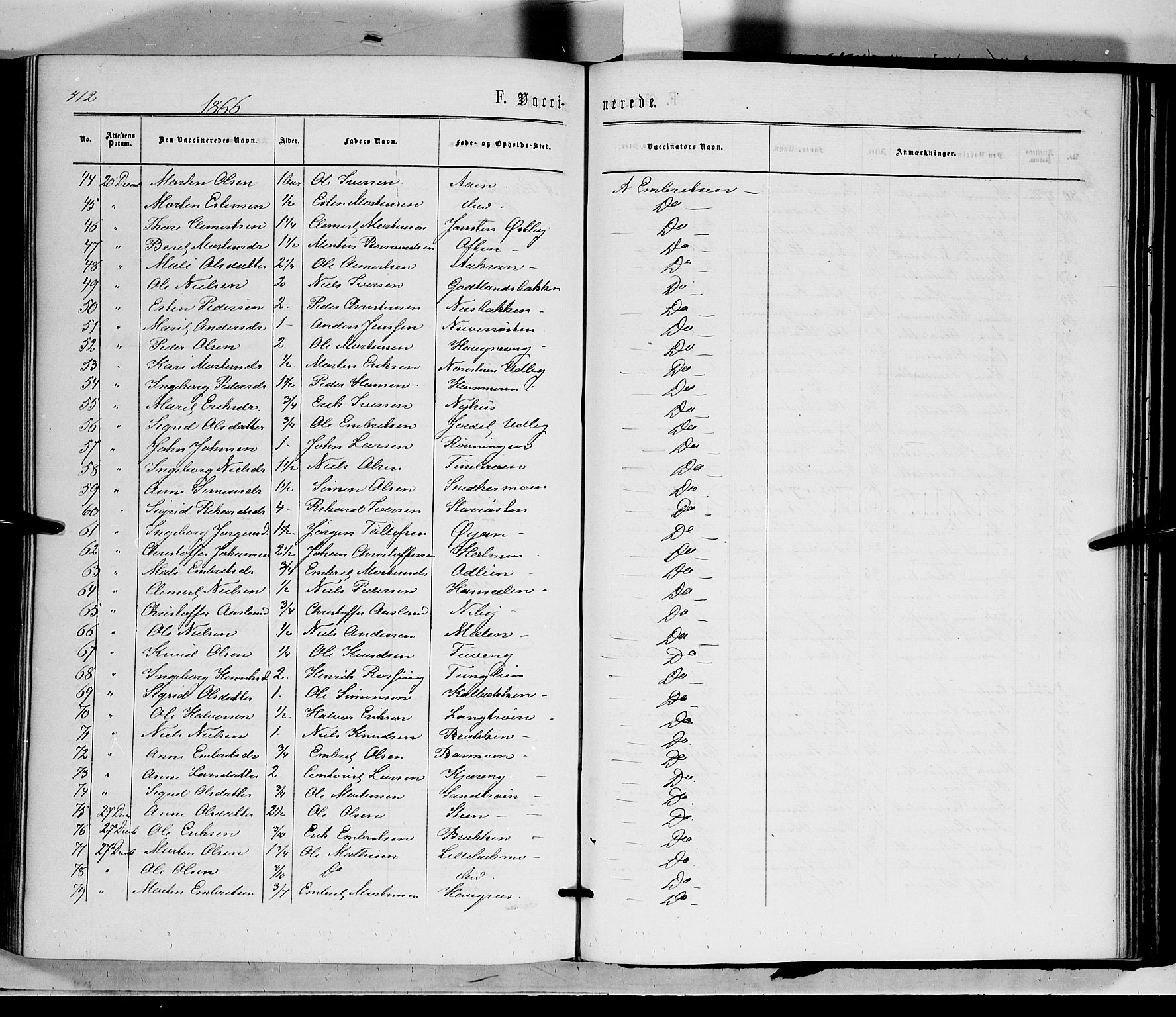 Tynset prestekontor, SAH/PREST-058/H/Ha/Haa/L0021: Parish register (official) no. 21, 1863-1879, p. 412