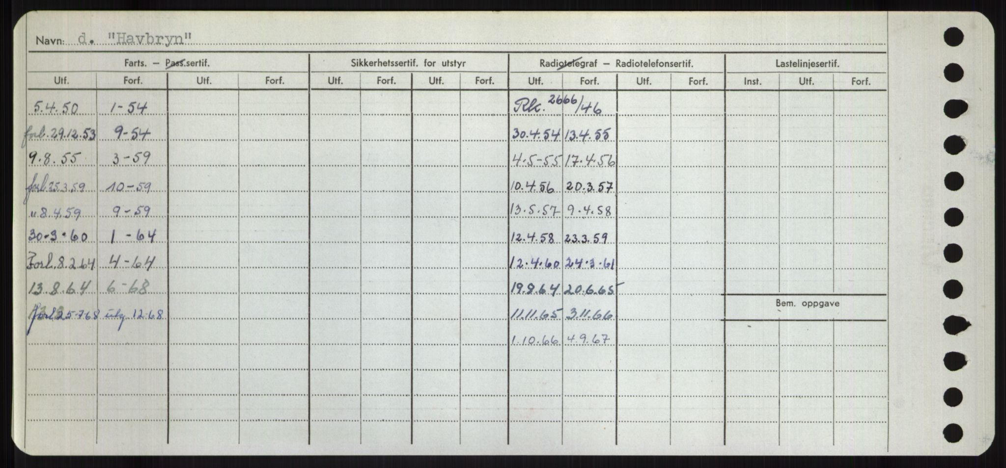 Sjøfartsdirektoratet med forløpere, Skipsmålingen, RA/S-1627/H/Hd/L0014: Fartøy, H-Havl, p. 492