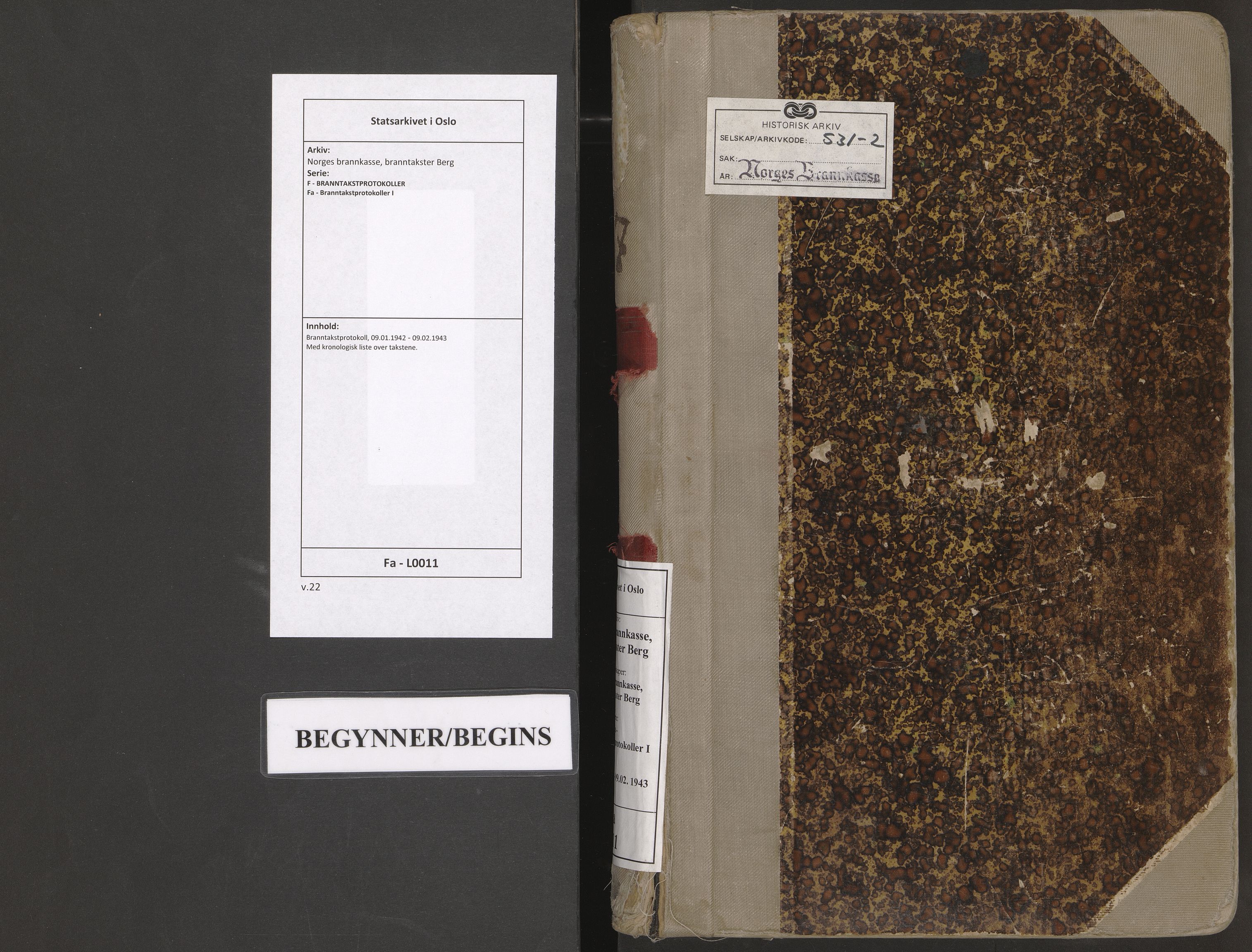 Norges brannkasse, branntakster Berg, AV/SAO-A-11383/F/Fa/L0011: Branntakstprotokoll, 1942-1943