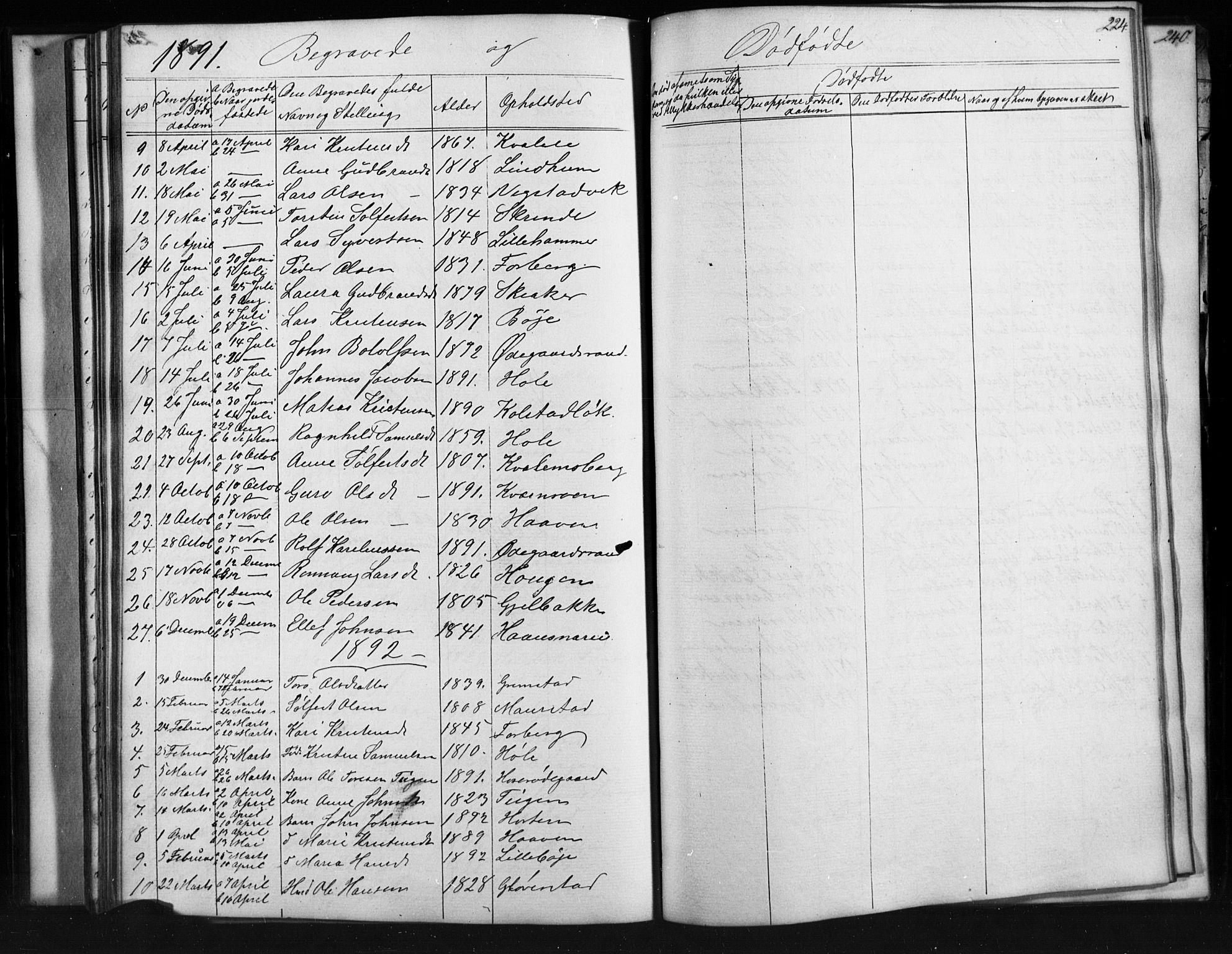 Skjåk prestekontor, SAH/PREST-072/H/Ha/Hab/L0001: Parish register (copy) no. 1, 1865-1893, p. 224