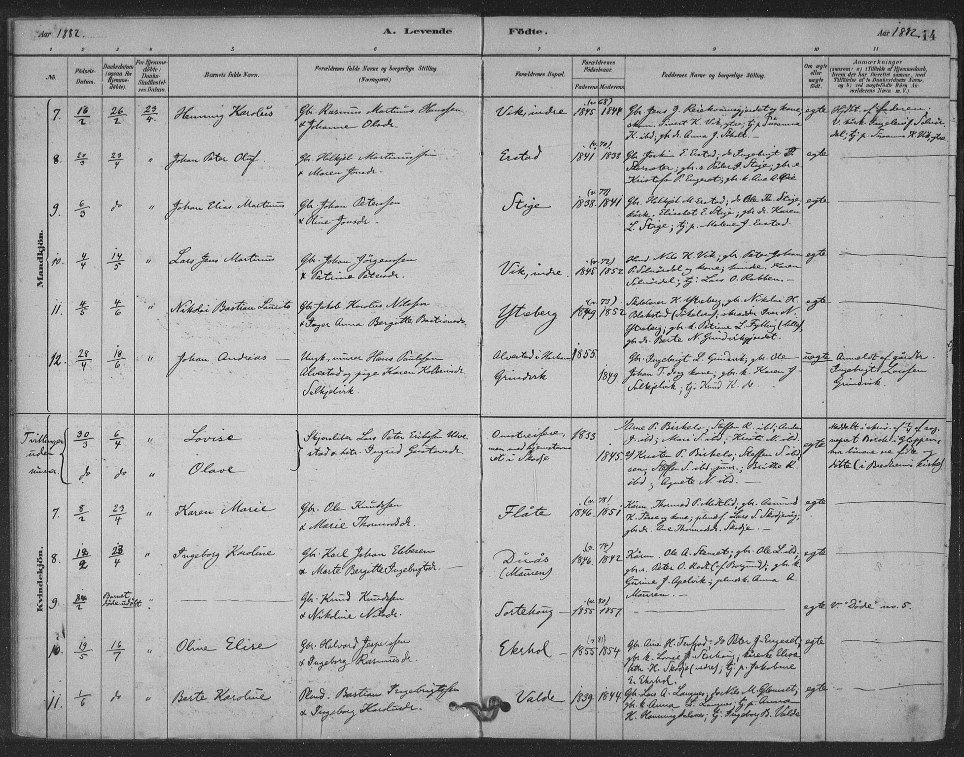 Ministerialprotokoller, klokkerbøker og fødselsregistre - Møre og Romsdal, AV/SAT-A-1454/524/L0356: Parish register (official) no. 524A08, 1880-1899, p. 14