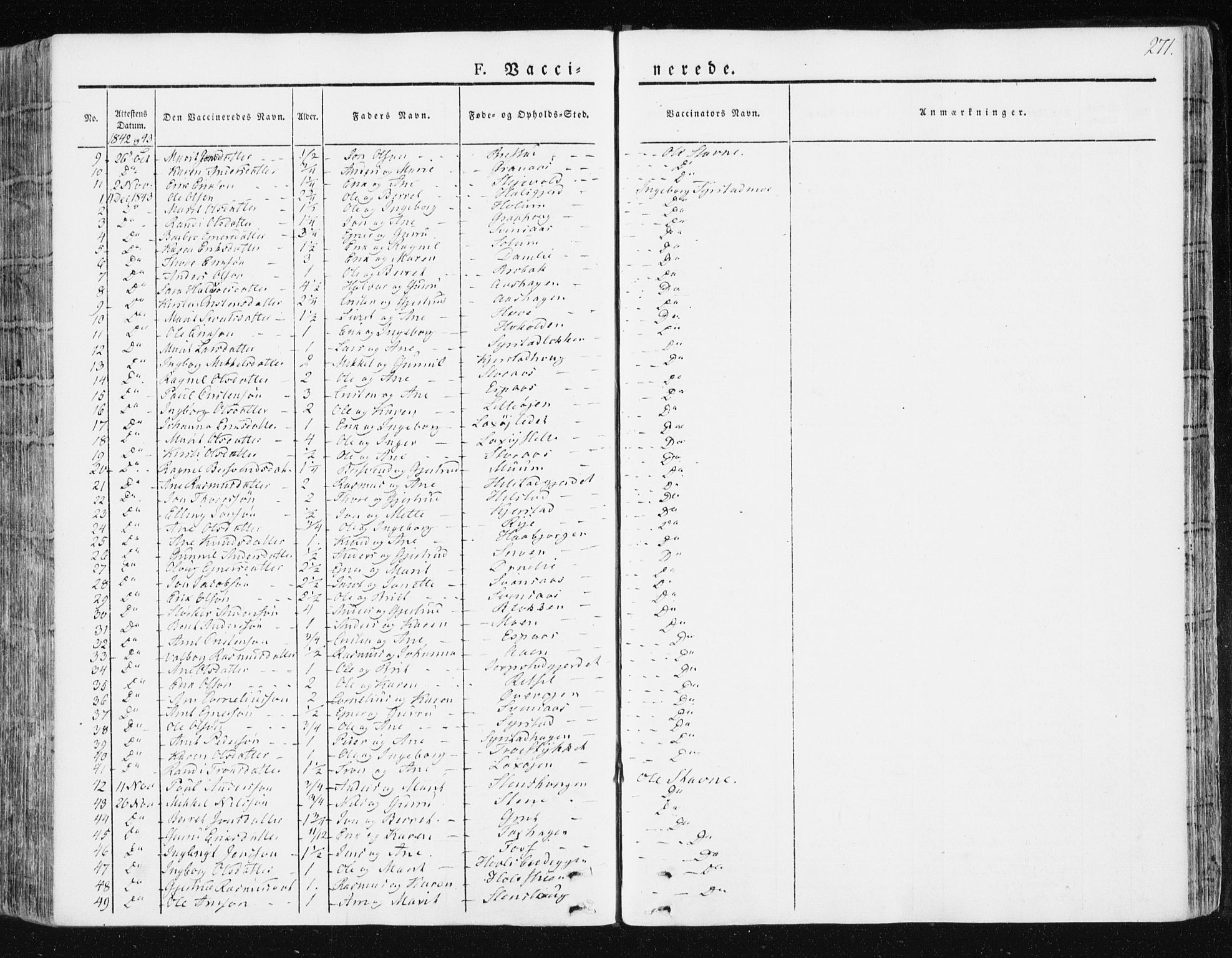 Ministerialprotokoller, klokkerbøker og fødselsregistre - Sør-Trøndelag, SAT/A-1456/672/L0855: Parish register (official) no. 672A07, 1829-1860, p. 271