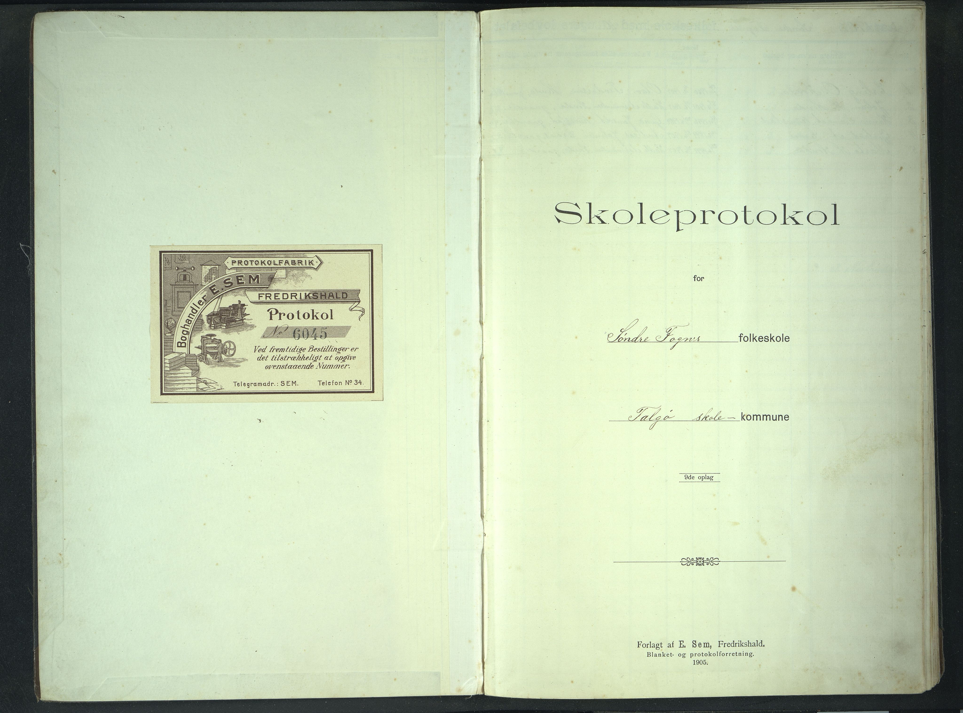 A-0862, Finnøy kommune. Sør-Fogn skole, BYST/A-0862/G/Gb/L0002: Skoleprotokoll, 1907-1946