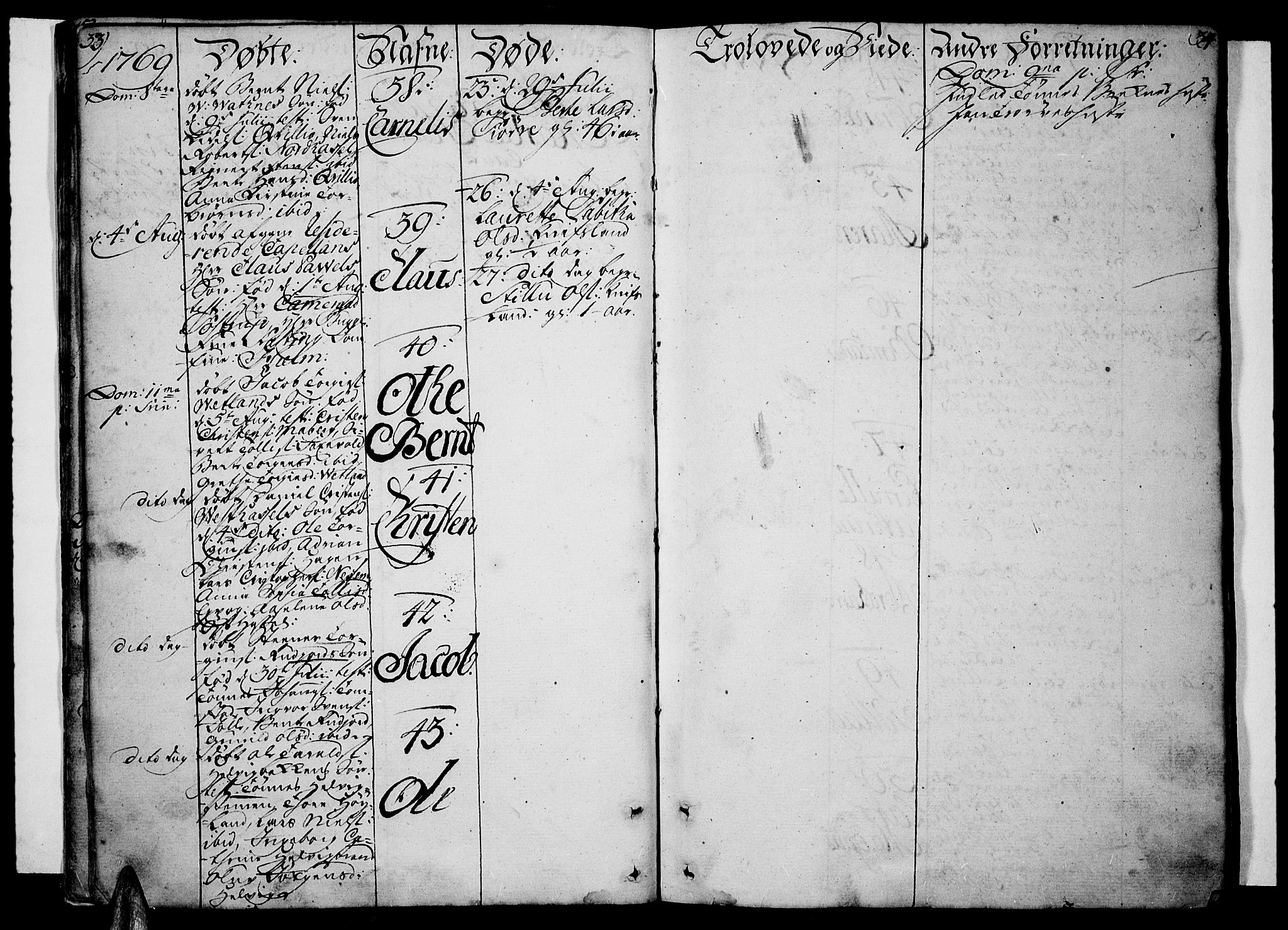 Lista sokneprestkontor, SAK/1111-0027/F/Fa/L0004: Parish register (official) no. A 4, 1768-1794, p. 33-34