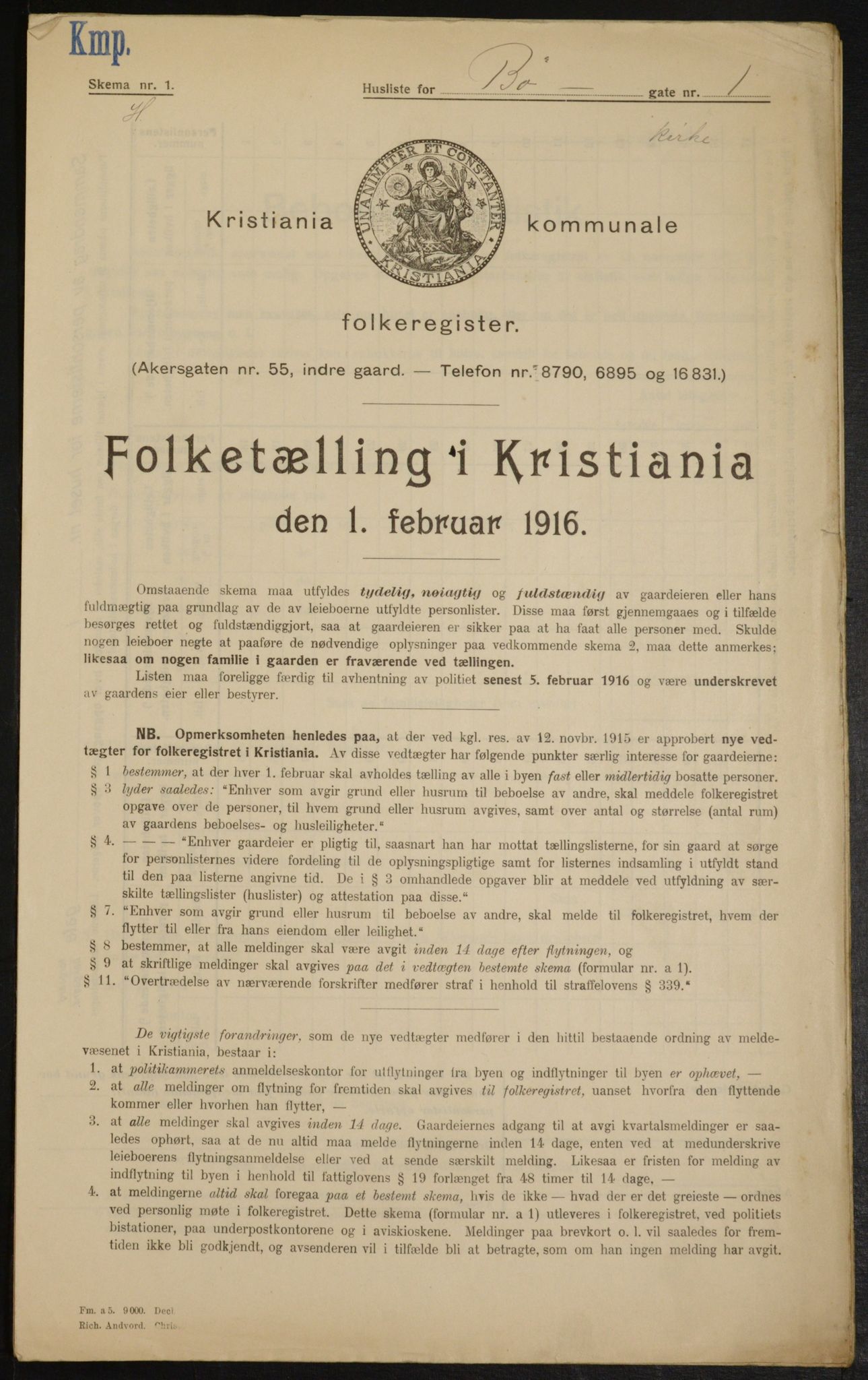 OBA, Municipal Census 1916 for Kristiania, 1916, p. 11175