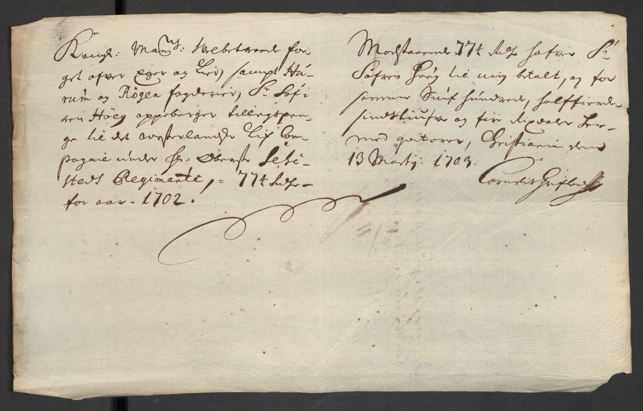 Rentekammeret inntil 1814, Reviderte regnskaper, Fogderegnskap, RA/EA-4092/R30/L1698: Fogderegnskap Hurum, Røyken, Eiker og Lier, 1702, p. 170