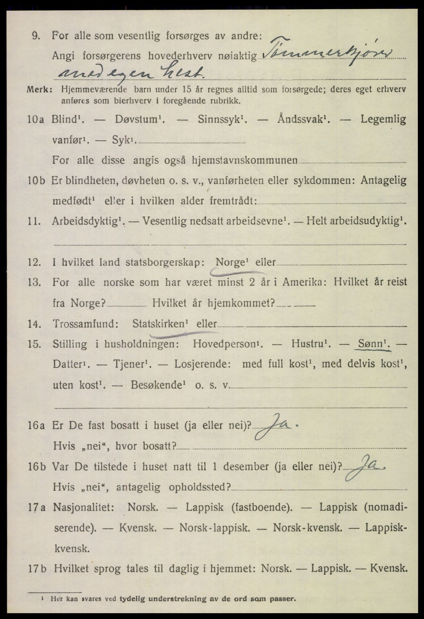 SAT, 1920 census for Grong, 1920, p. 4098