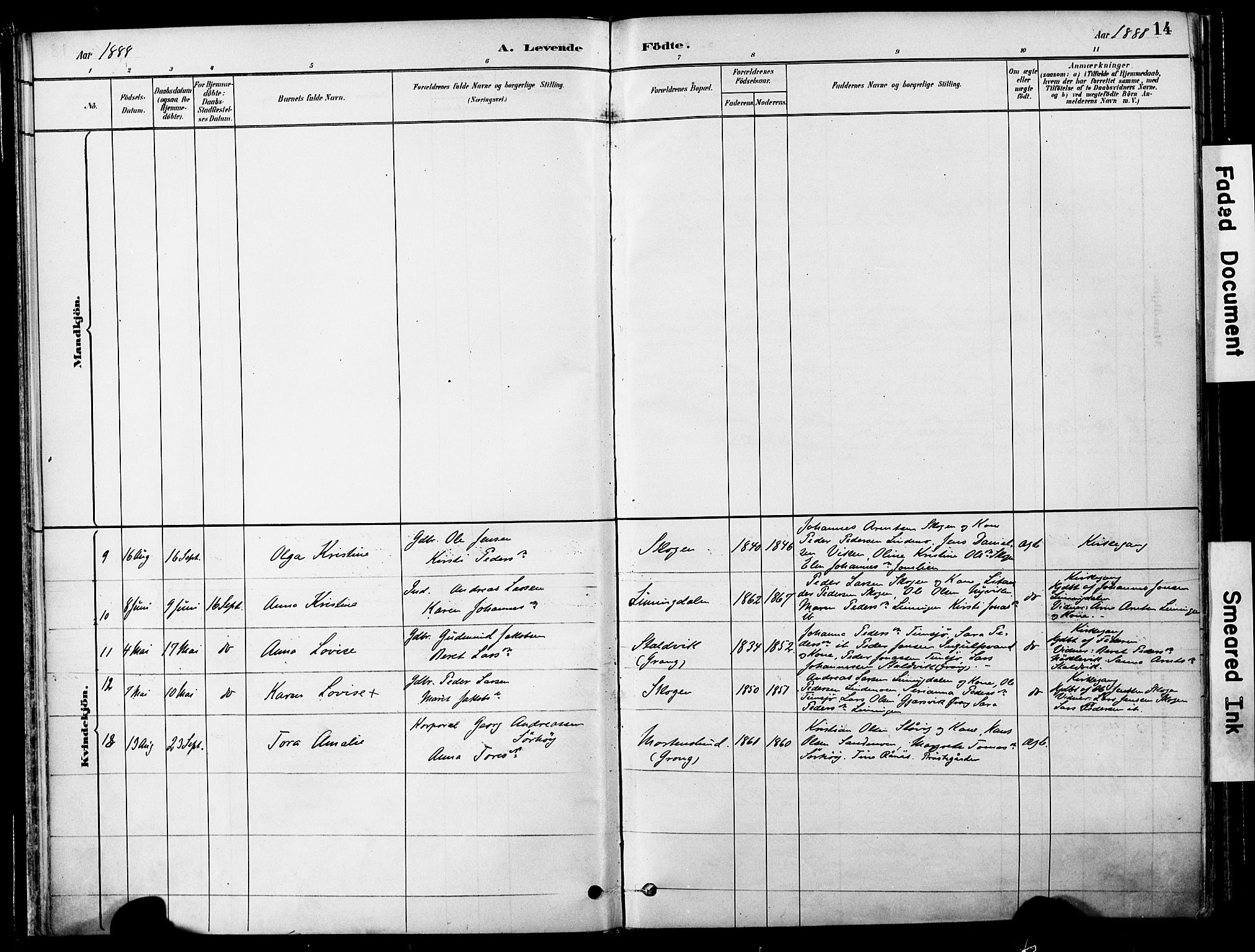Ministerialprotokoller, klokkerbøker og fødselsregistre - Nord-Trøndelag, AV/SAT-A-1458/755/L0494: Parish register (official) no. 755A03, 1882-1902, p. 14