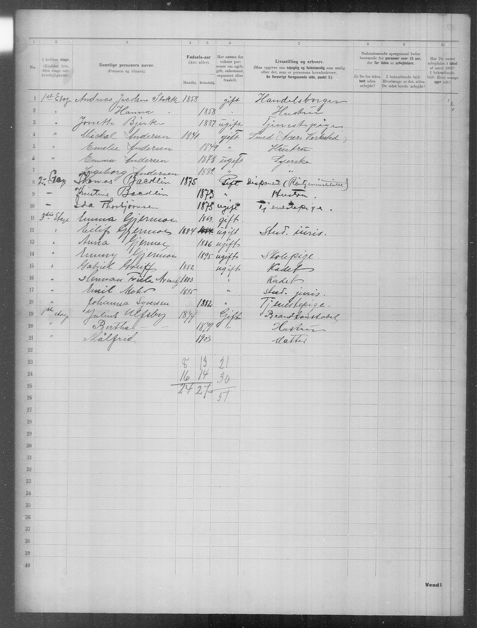 OBA, Municipal Census 1903 for Kristiania, 1903, p. 772