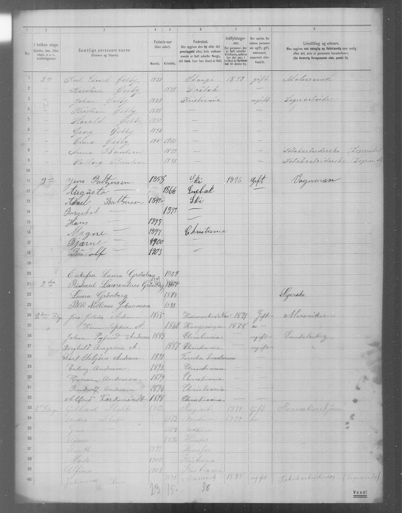 OBA, Municipal Census 1904 for Kristiania, 1904, p. 21834