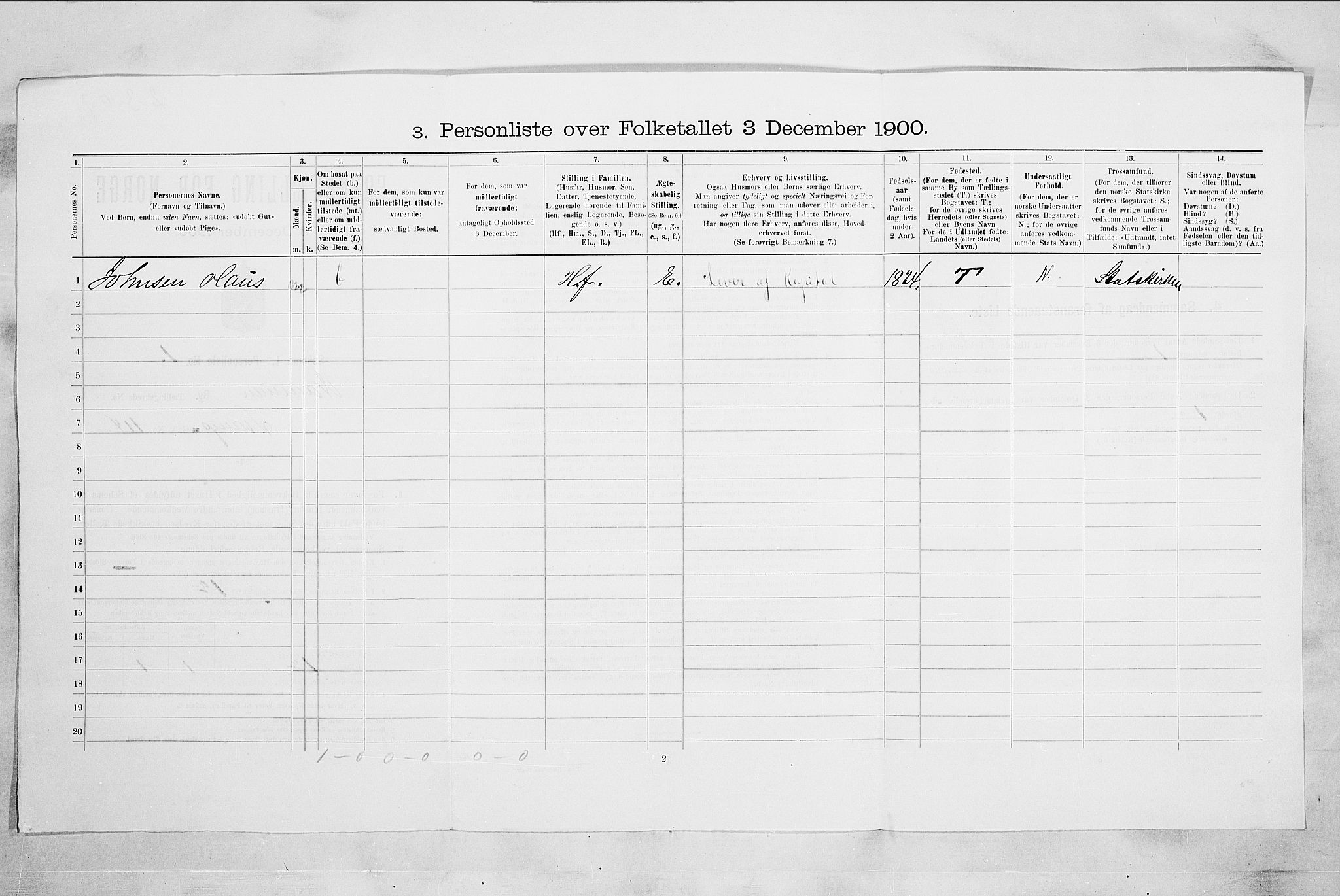 RA, 1900 census for Drammen, 1900, p. 9303