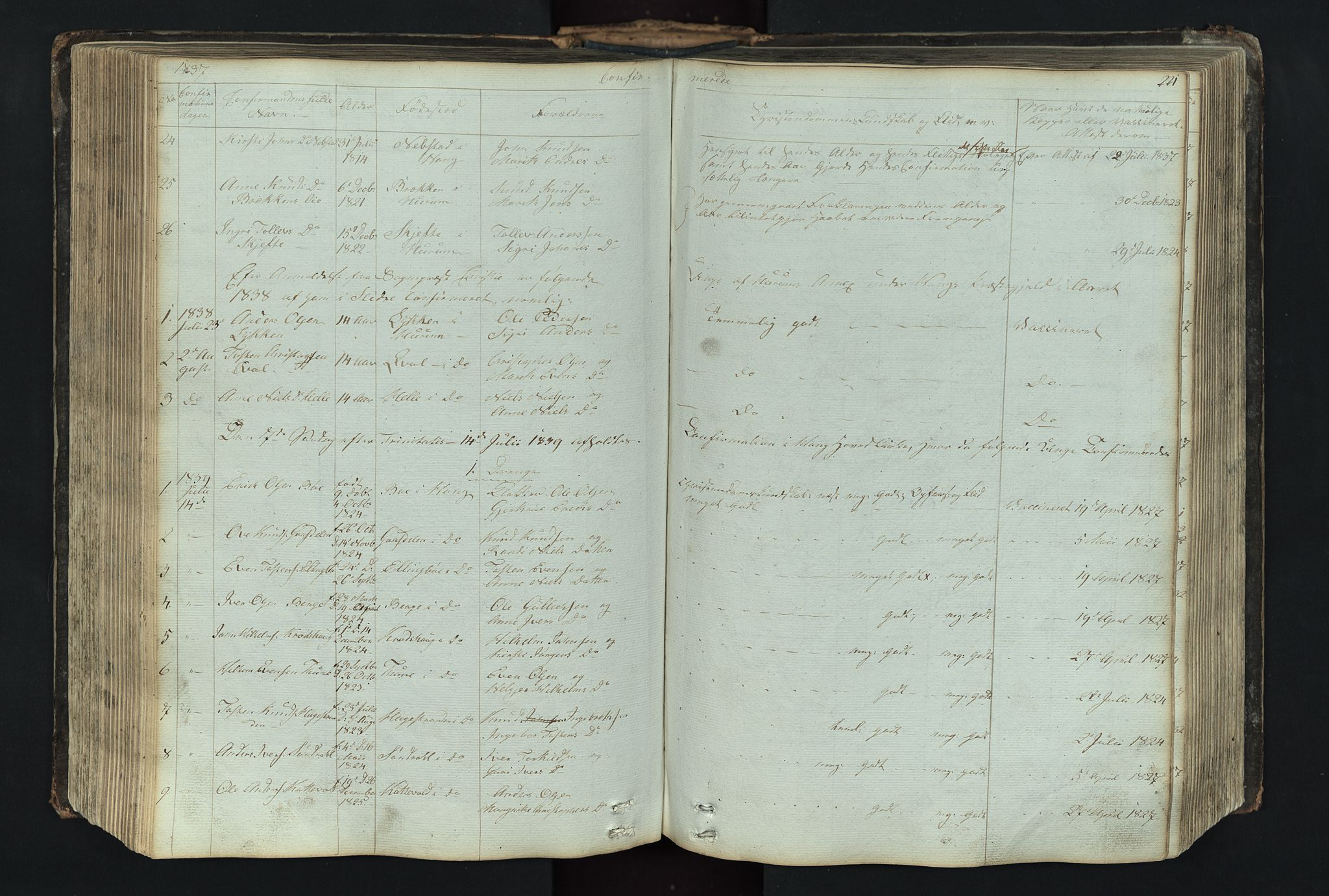Vang prestekontor, Valdres, SAH/PREST-140/H/Hb/L0004: Parish register (copy) no. 4, 1835-1892, p. 221