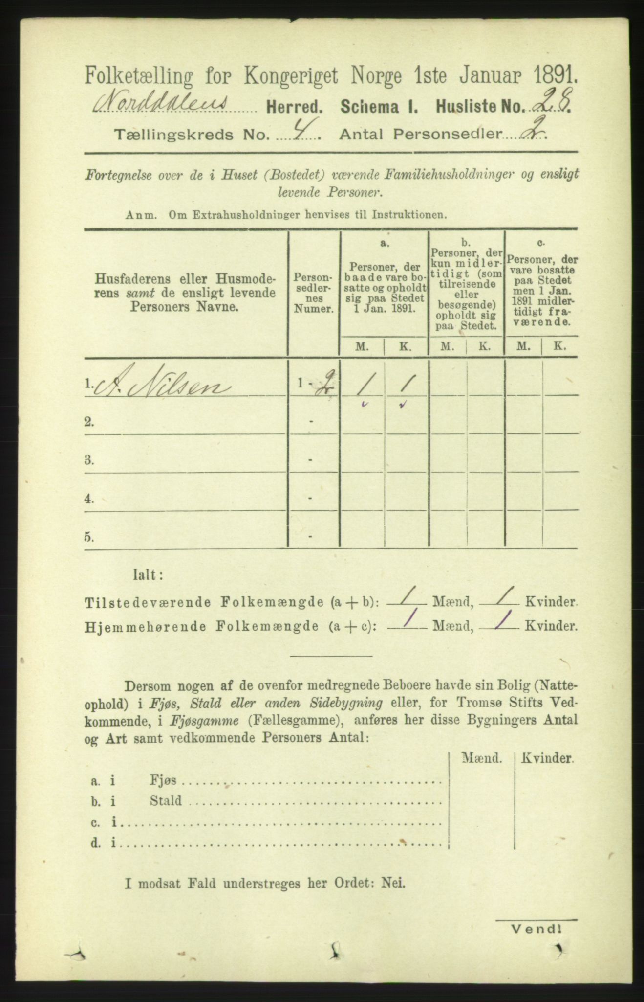 RA, 1891 census for 1524 Norddal, 1891, p. 777