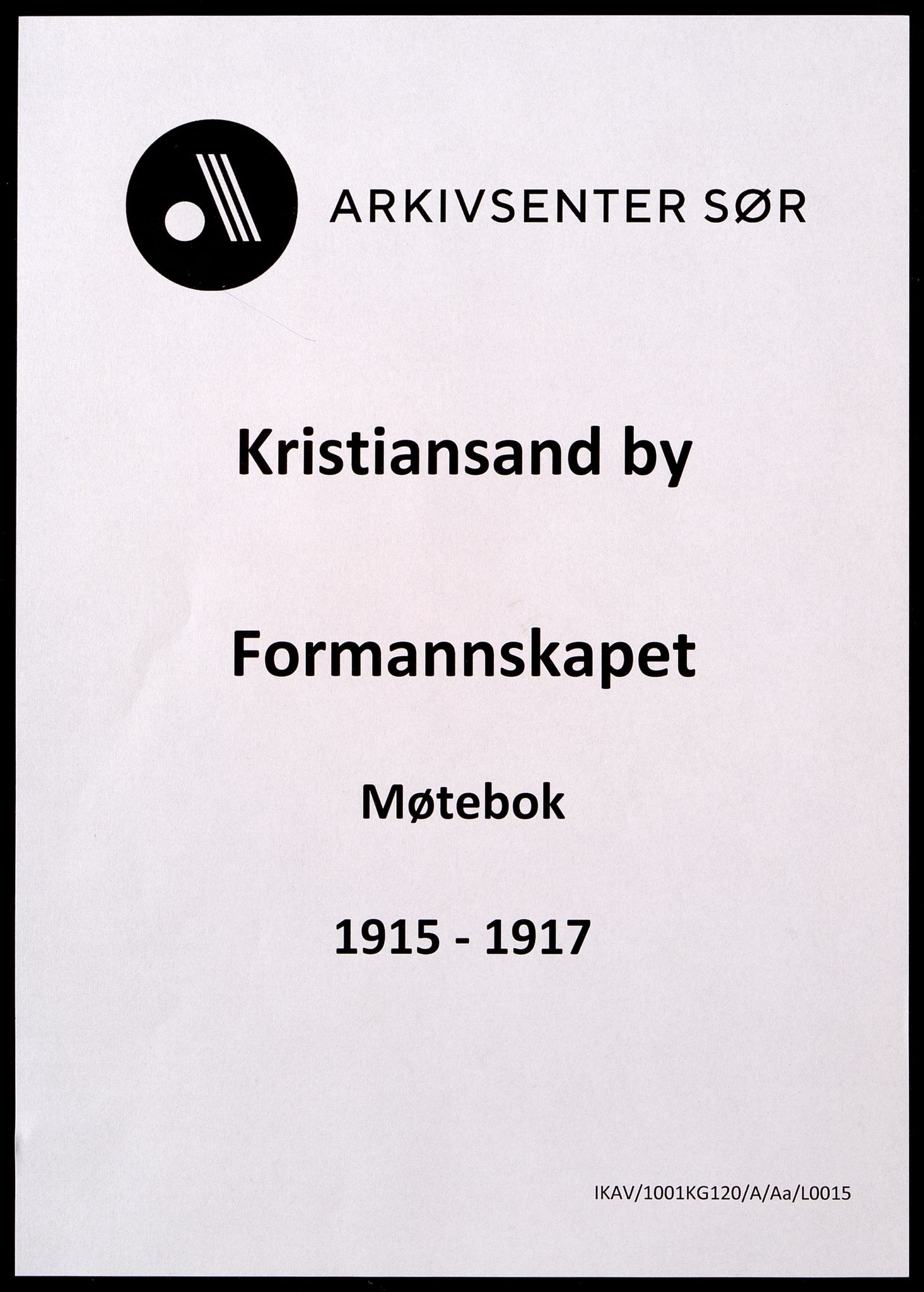 Kristiansand By - Formannskapet, IKAV/1001KG120/A/Aa/L0015: Møtebok (d), 1915-1917