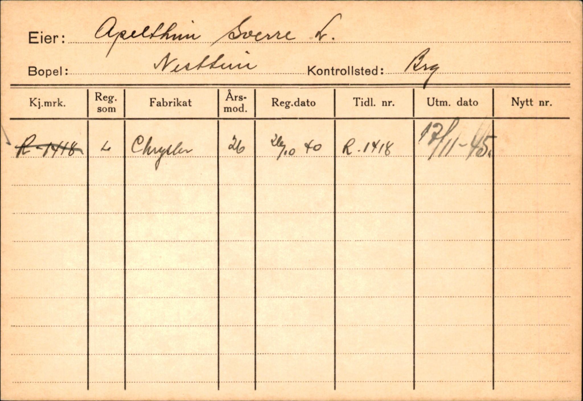 Statens vegvesen, Hordaland vegkontor, SAB/A-5201/2/Ha/L0002: R-eierkort A, 1920-1971, p. 643