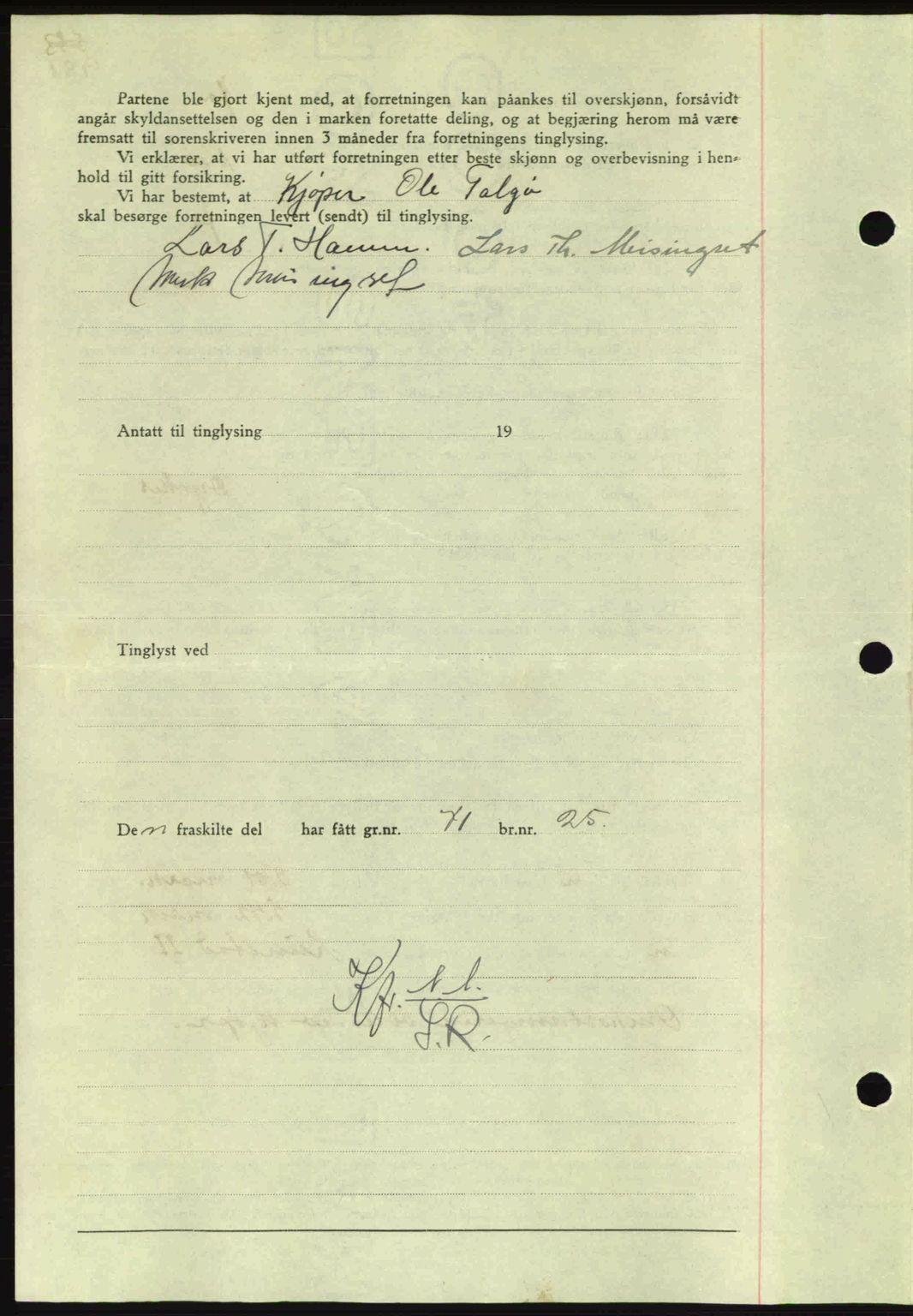 Nordmøre sorenskriveri, AV/SAT-A-4132/1/2/2Ca: Mortgage book no. A92, 1942-1942, Diary no: : 1571/1942