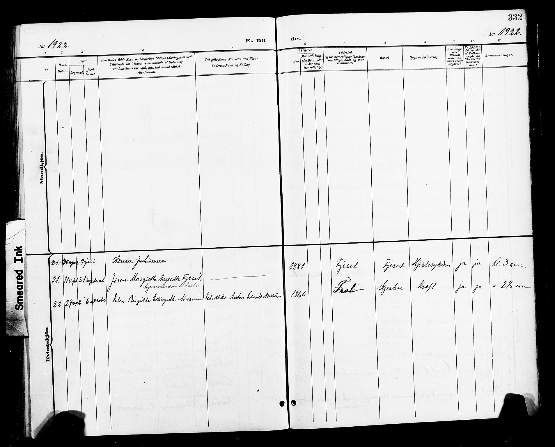 Ministerialprotokoller, klokkerbøker og fødselsregistre - Nord-Trøndelag, AV/SAT-A-1458/730/L0302: Parish register (copy) no. 730C05, 1898-1924, p. 332