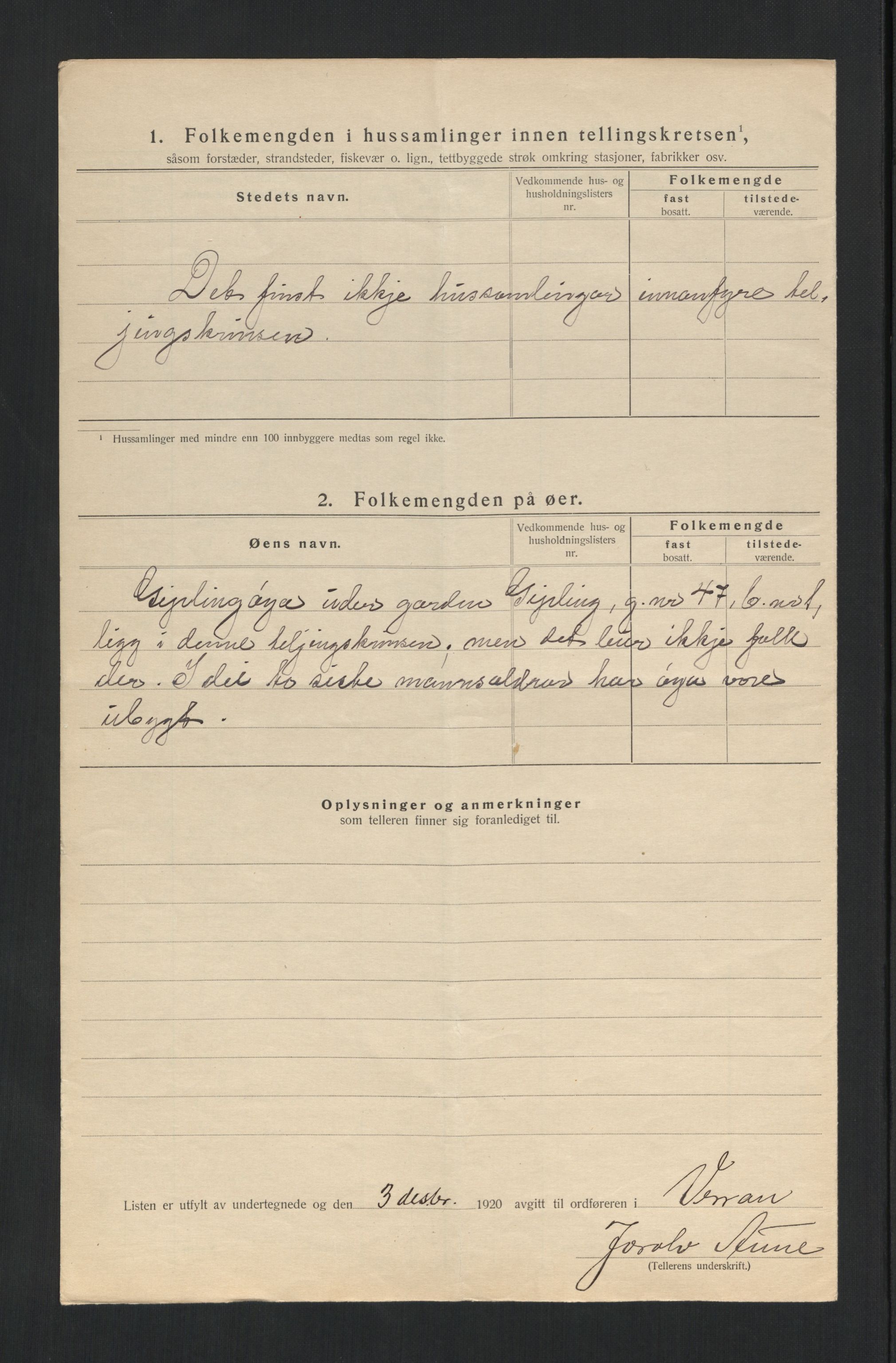 SAT, 1920 census for Verran, 1920, p. 14