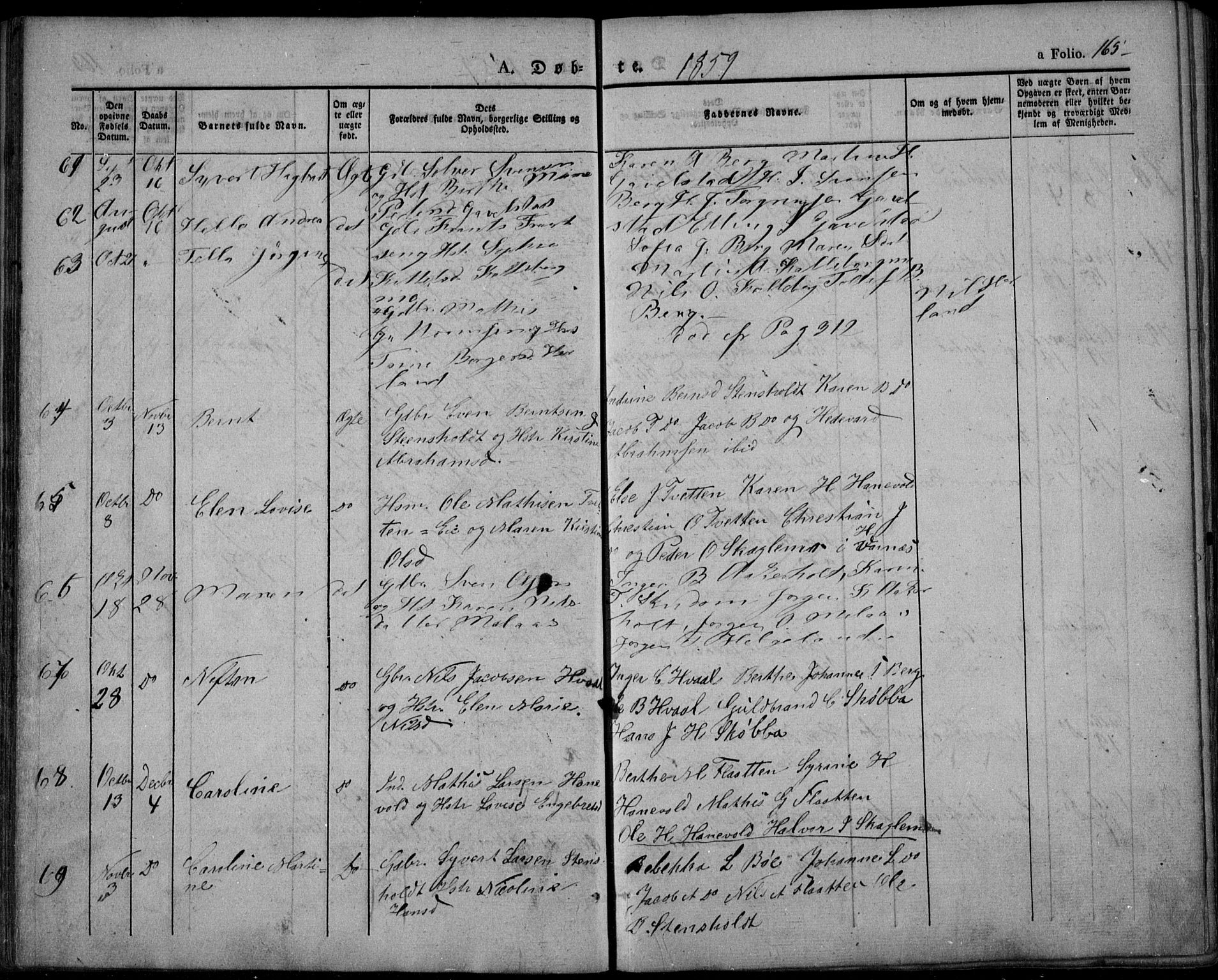 Lardal kirkebøker, AV/SAKO-A-350/F/Fa/L0006: Parish register (official) no. I 6, 1835-1860, p. 165