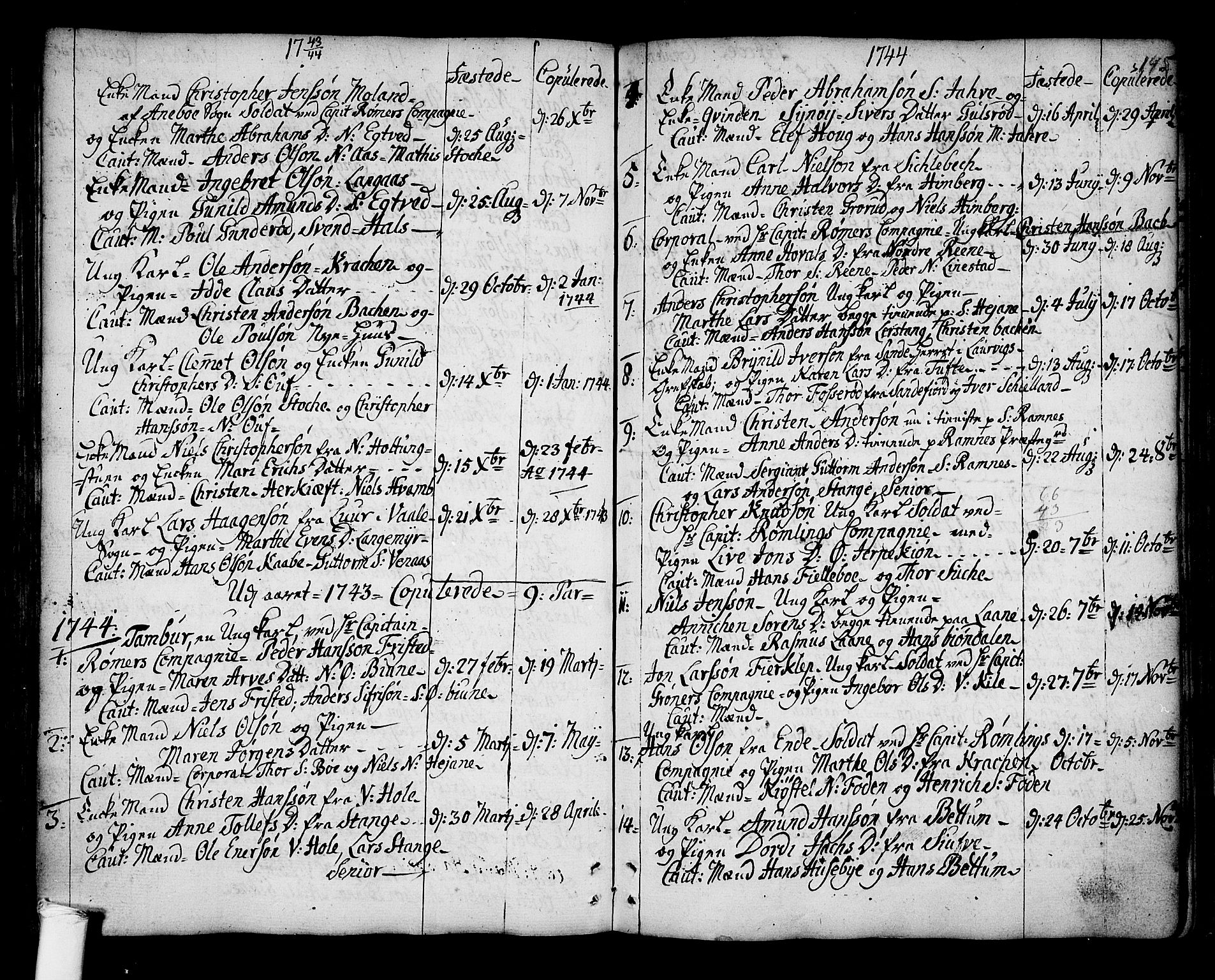 Ramnes kirkebøker, SAKO/A-314/F/Fa/L0001: Parish register (official) no. I 1, 1732-1774, p. 145