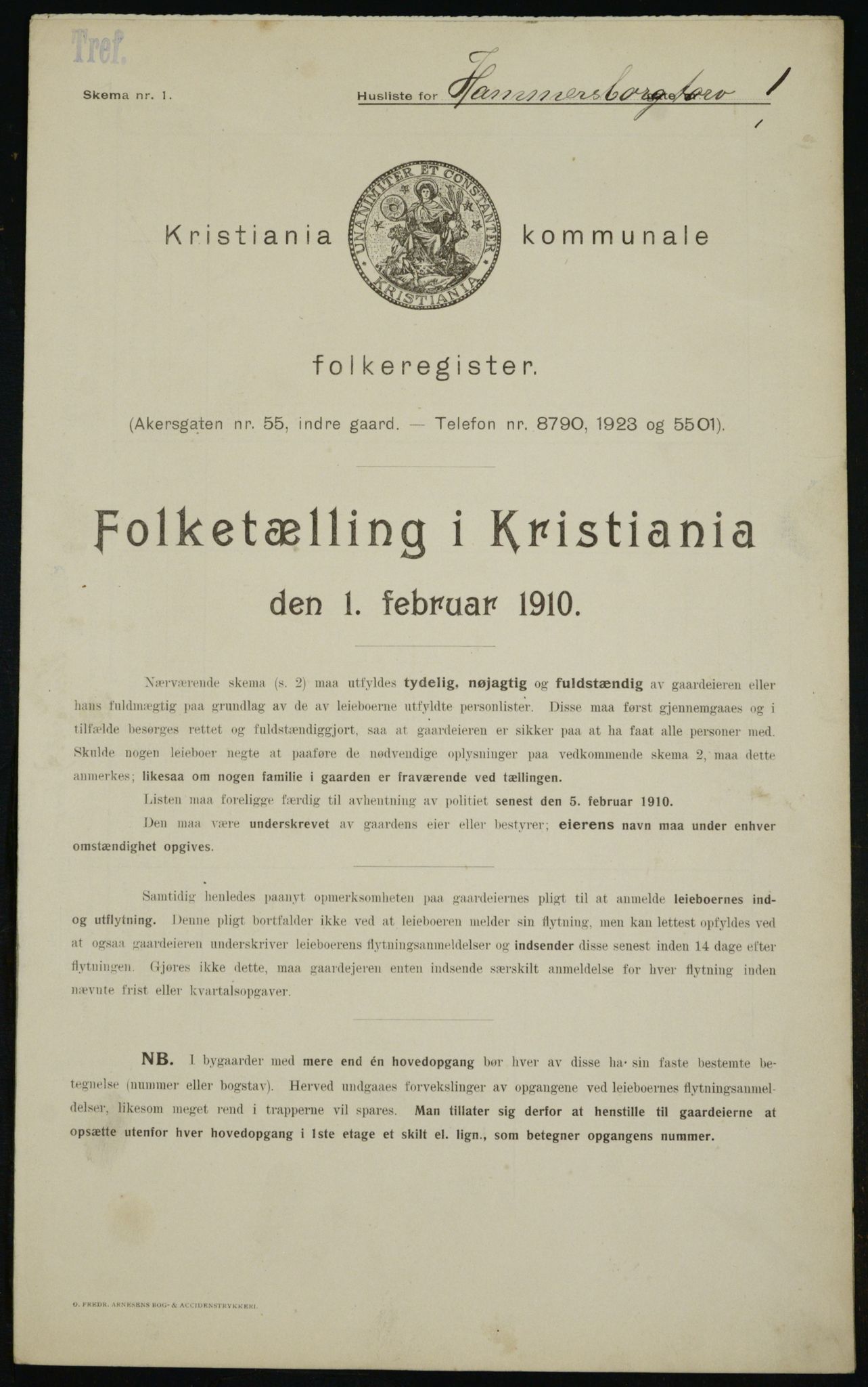 OBA, Municipal Census 1910 for Kristiania, 1910, p. 32234