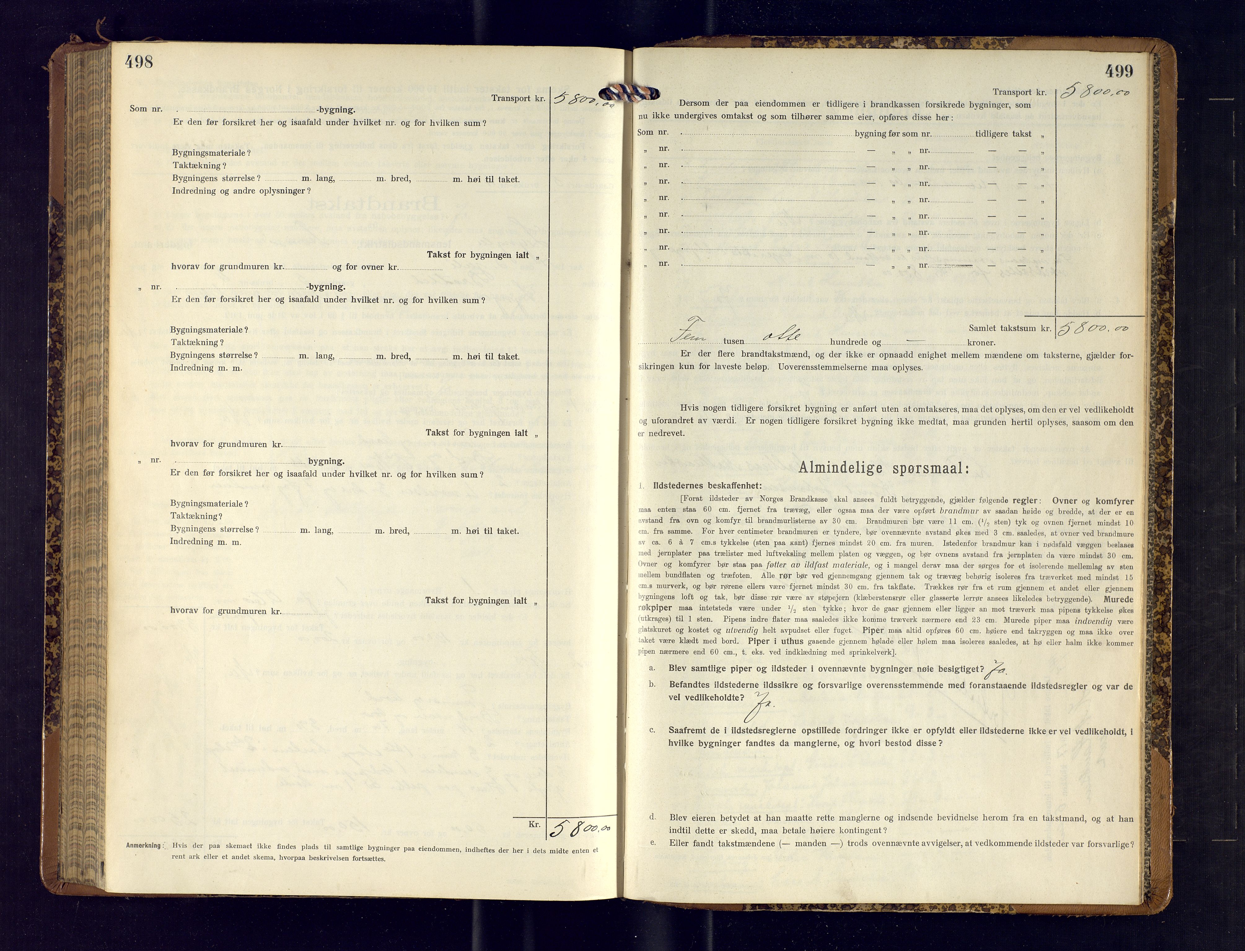 Lyngen lensmannskontor, AV/SATØ-SATO-99/F/Fm/Fmb/L0120: Branntakstprotokoller, 1915-1917, p. 498-499