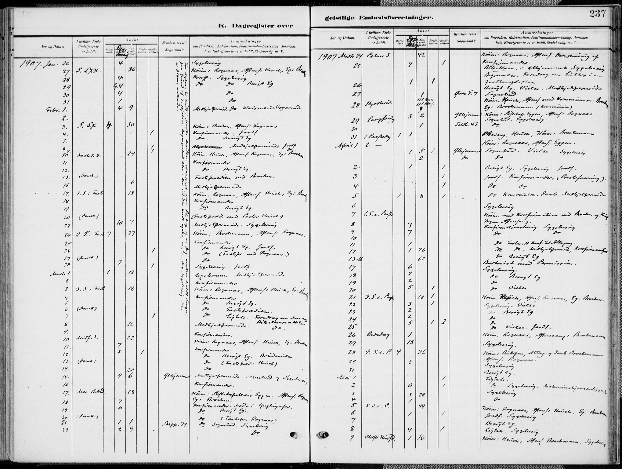 Kristiansand domprosti, AV/SAK-1112-0006/F/Fa/L0022: Parish register (official) no. A 21, 1905-1916, p. 237