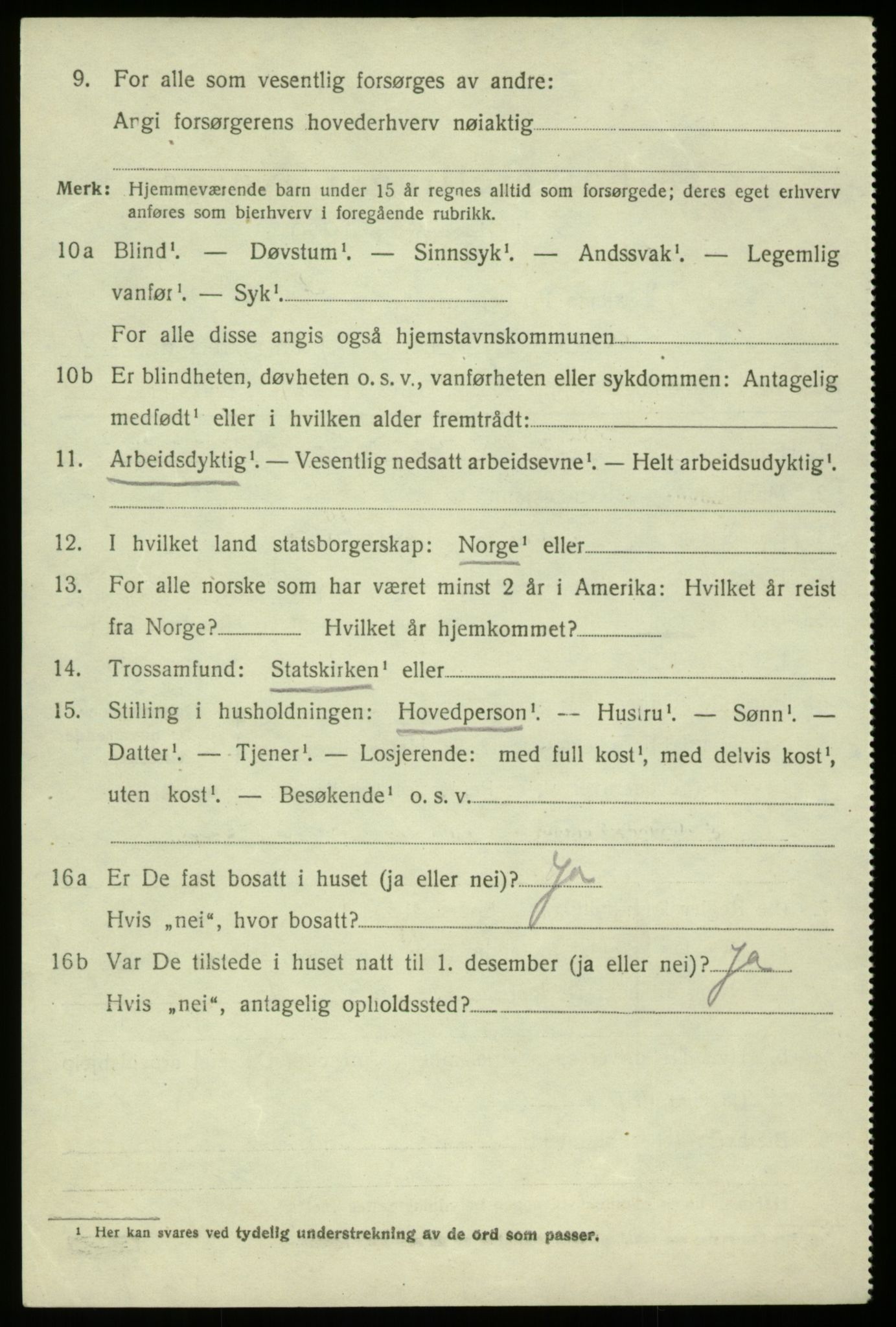 SAB, 1920 census for Hosanger, 1920, p. 4200