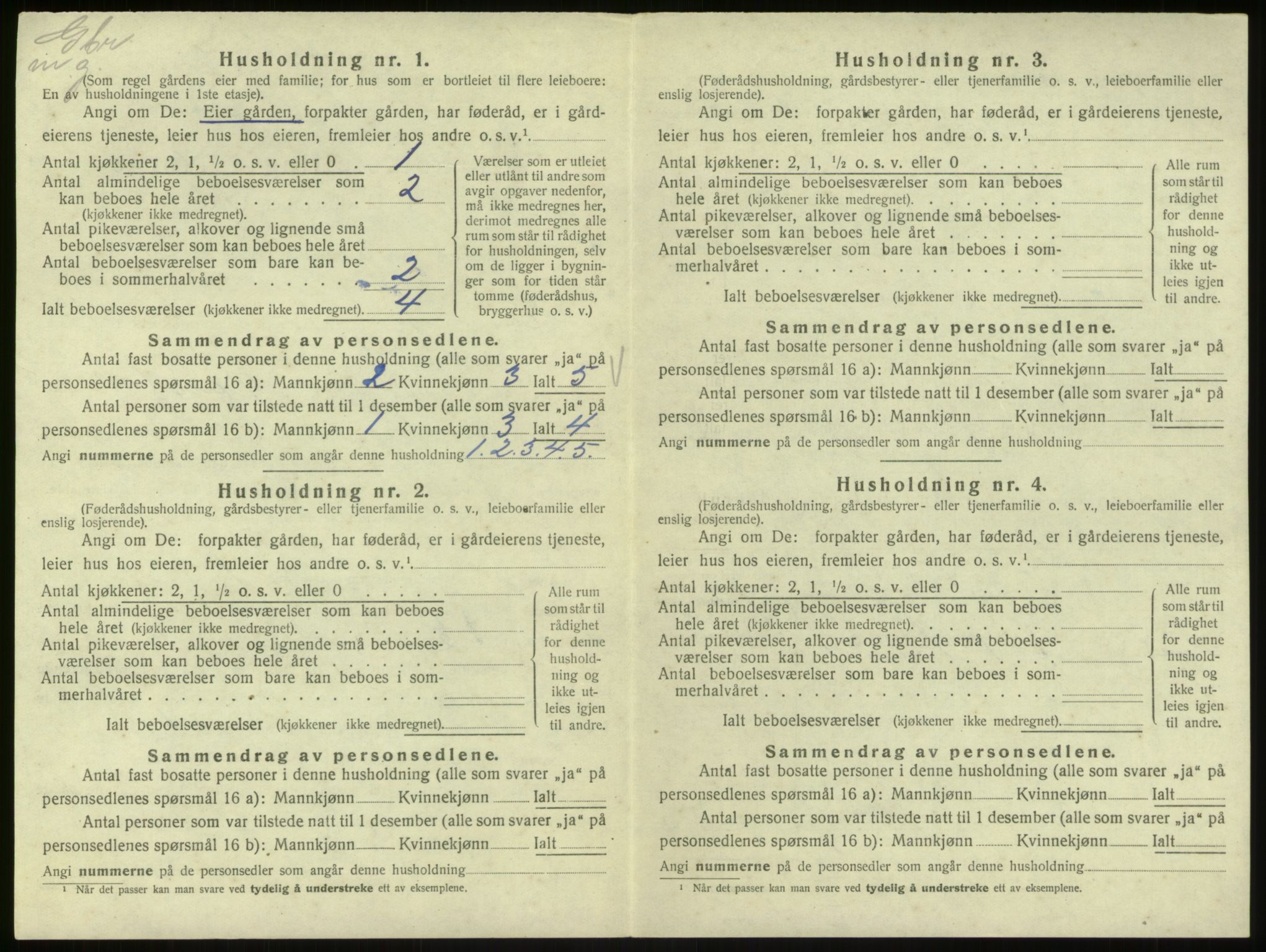 SAB, 1920 census for Hosanger, 1920, p. 647