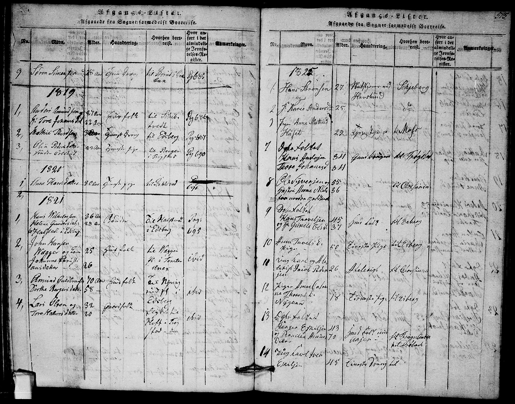 Askim prestekontor Kirkebøker, SAO/A-10900/G/Ga/L0001: Parish register (copy) no. 1, 1817-1846, p. 574-575