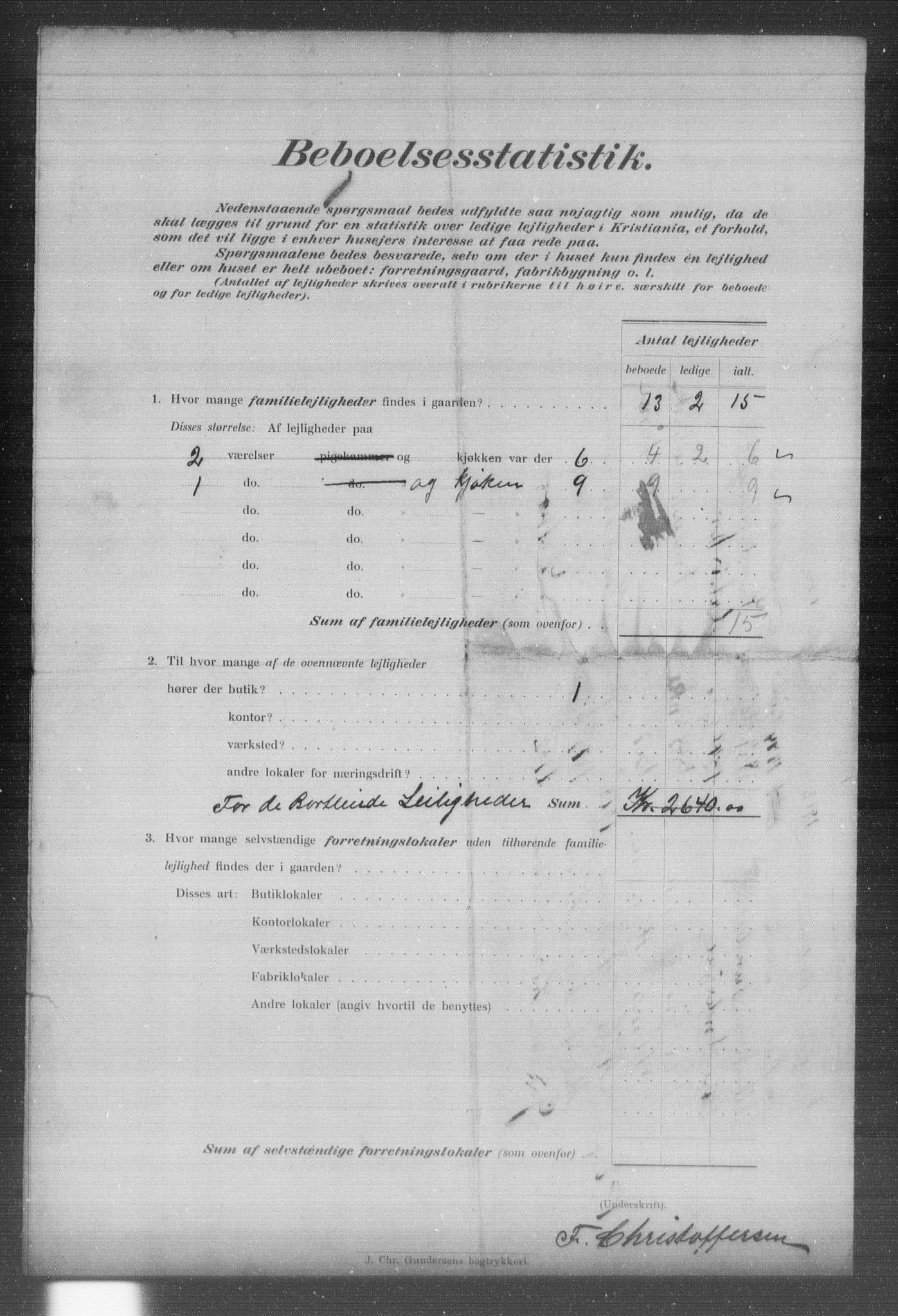 OBA, Municipal Census 1903 for Kristiania, 1903, p. 14266