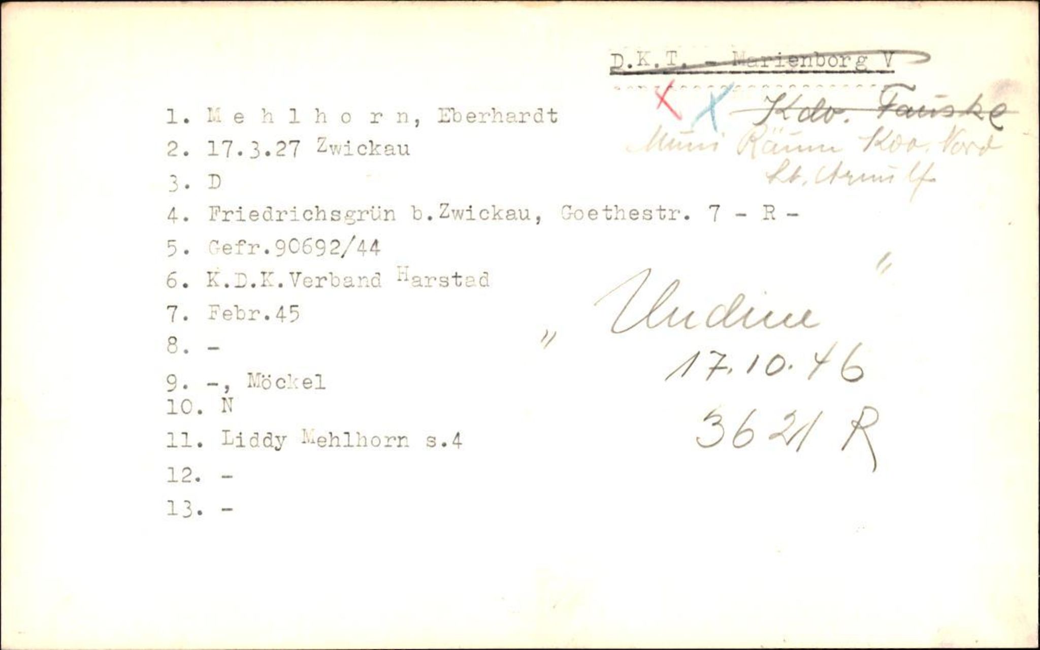 Hjemsendte tyskere , AV/RA-RAFA-6487/D/Db/L0019: Medrow-Mulsow, 1945-1947, p. 19