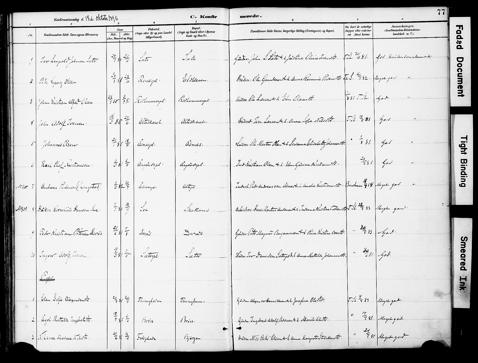 Ministerialprotokoller, klokkerbøker og fødselsregistre - Nord-Trøndelag, SAT/A-1458/742/L0409: Parish register (official) no. 742A02, 1891-1905, p. 77