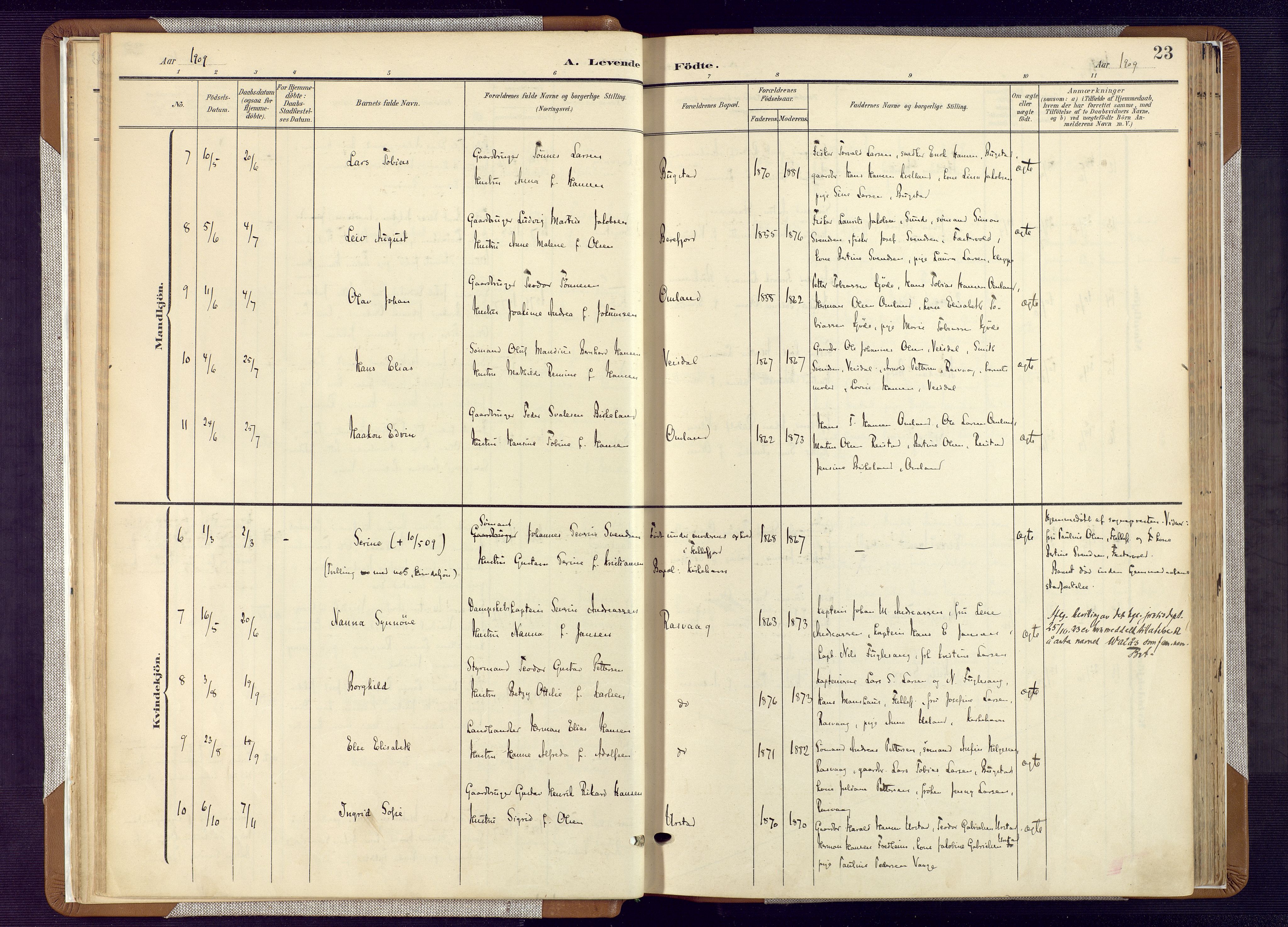 Flekkefjord sokneprestkontor, AV/SAK-1111-0012/F/Fa/Fab/L0007: Parish register (official) no. A 7, 1902-1921, p. 23