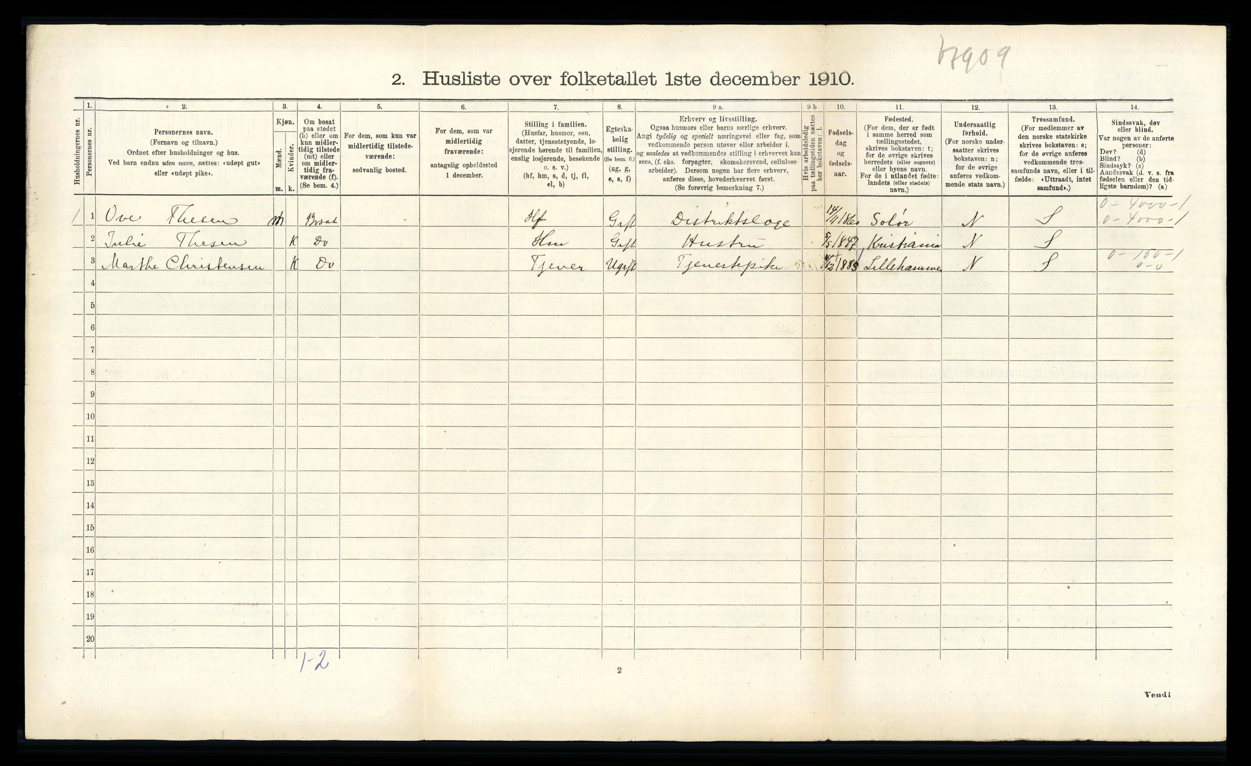 RA, 1910 census for Vik, 1910, p. 686