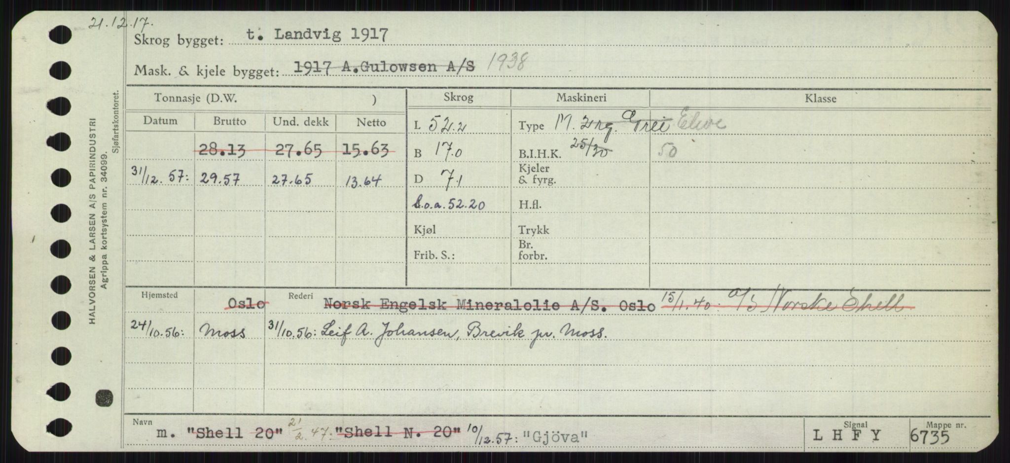 Sjøfartsdirektoratet med forløpere, Skipsmålingen, RA/S-1627/H/Ha/L0002/0002: Fartøy, Eik-Hill / Fartøy, G-Hill, p. 159