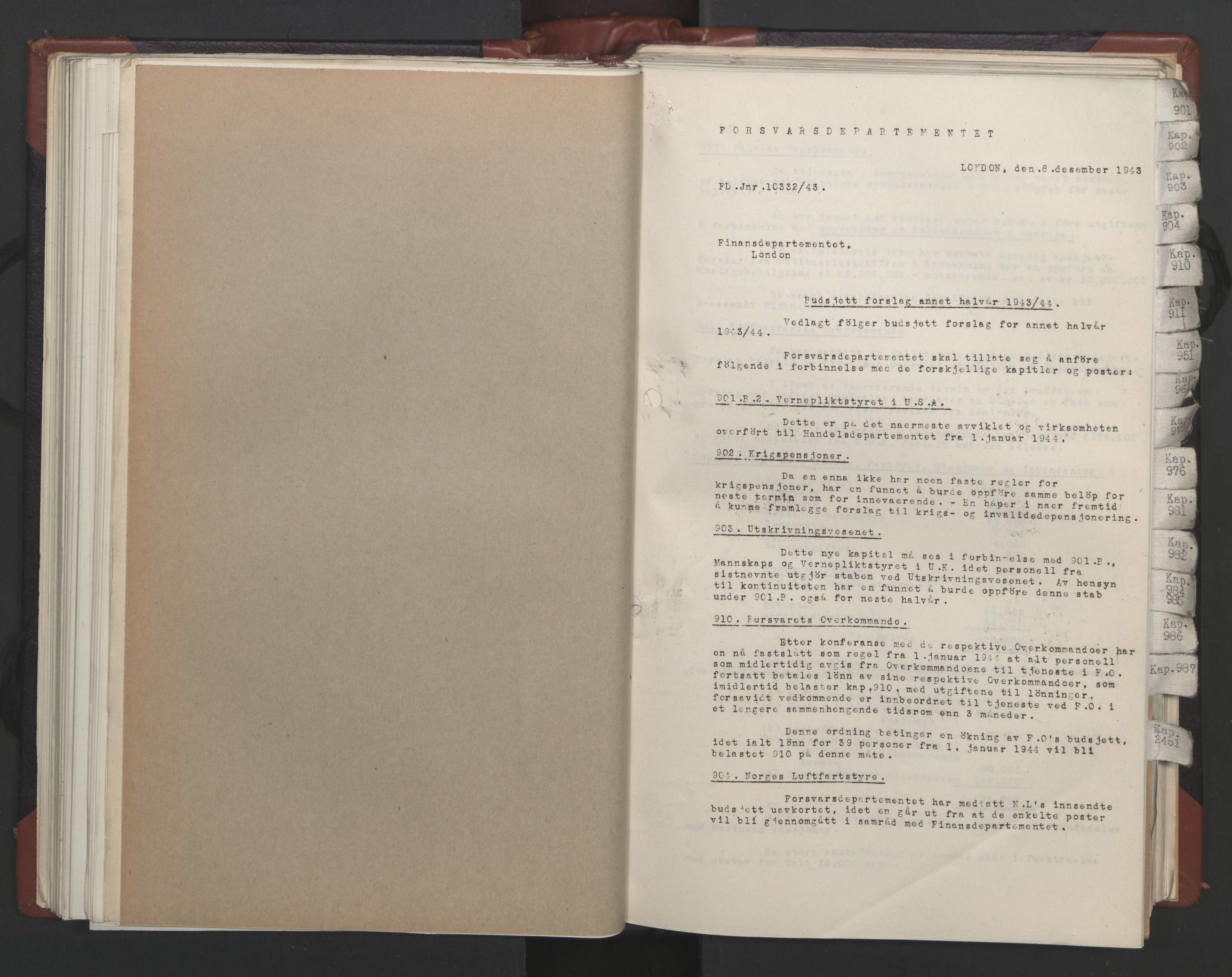 Statsrådssekretariatet, RA/S-1001/A/Ac/L0124: Kgl. res. 14/1-30/6, 1944, p. 156