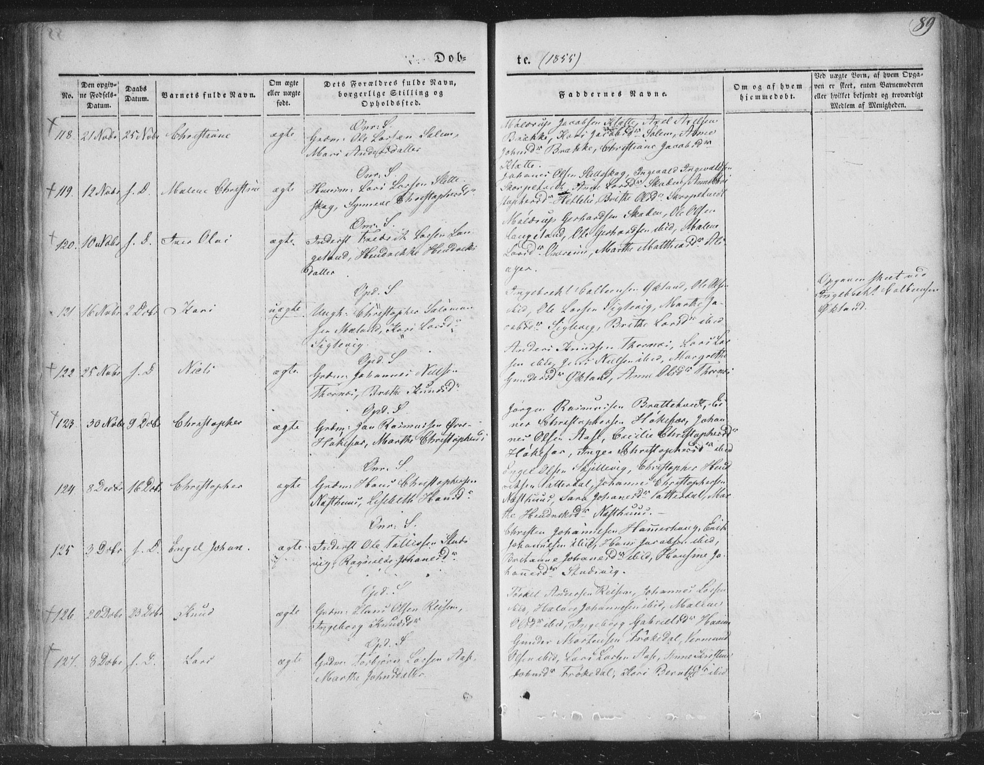 Tysnes sokneprestembete, AV/SAB-A-78601/H/Haa: Parish register (official) no. A 10, 1848-1859, p. 89